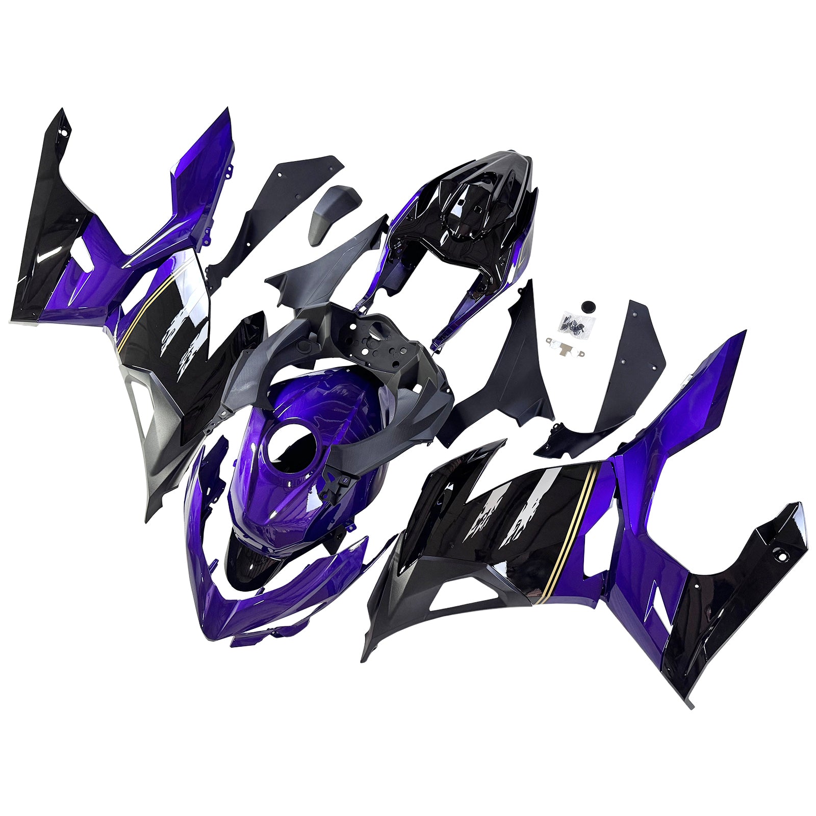Amotopart 2018-2024 Kawasaki EX400 Ninja400 Black Dark Purple Fairing Kit