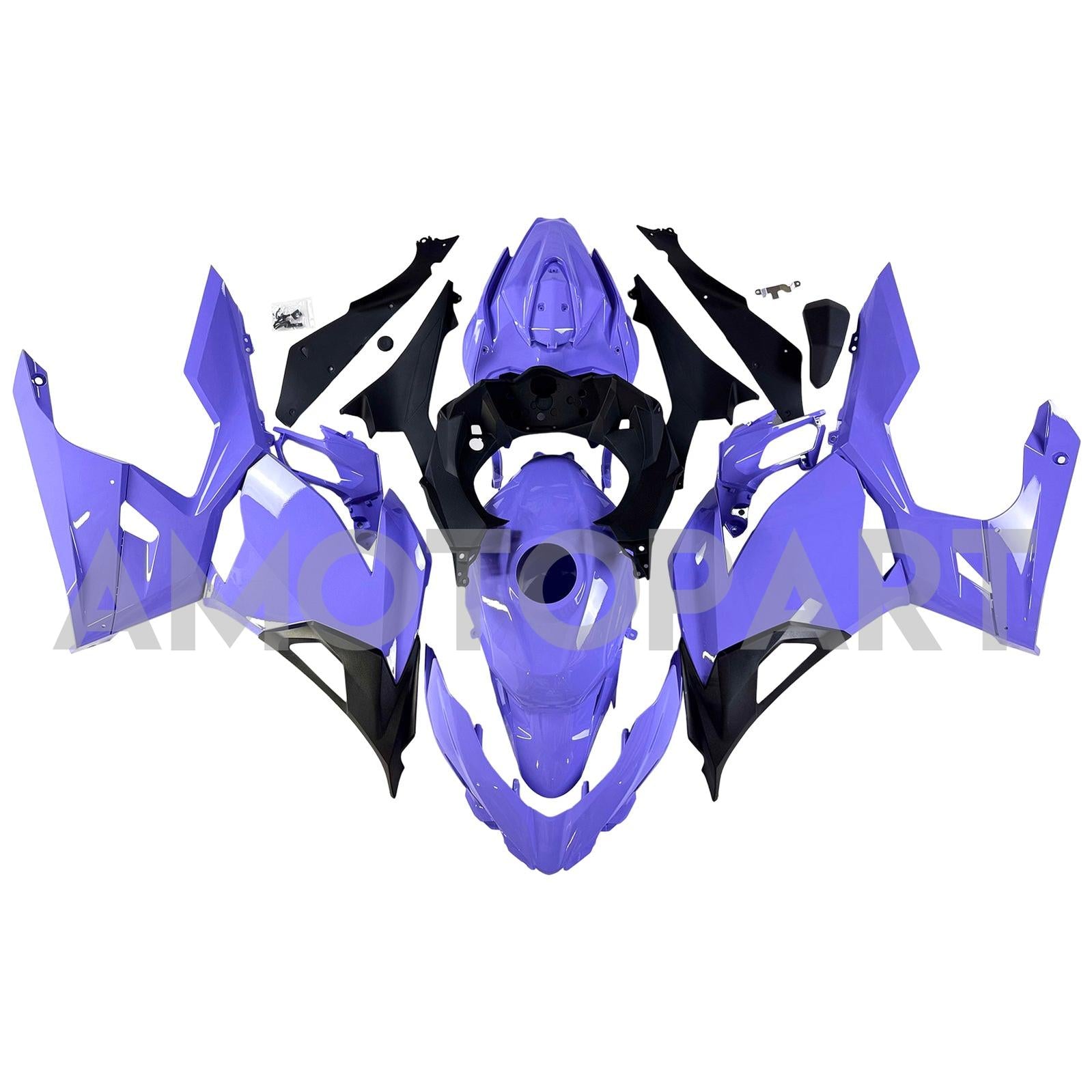Amotopart 2018-2024 Kawasaki EX400 Ninja400 Purple Fairing Kit