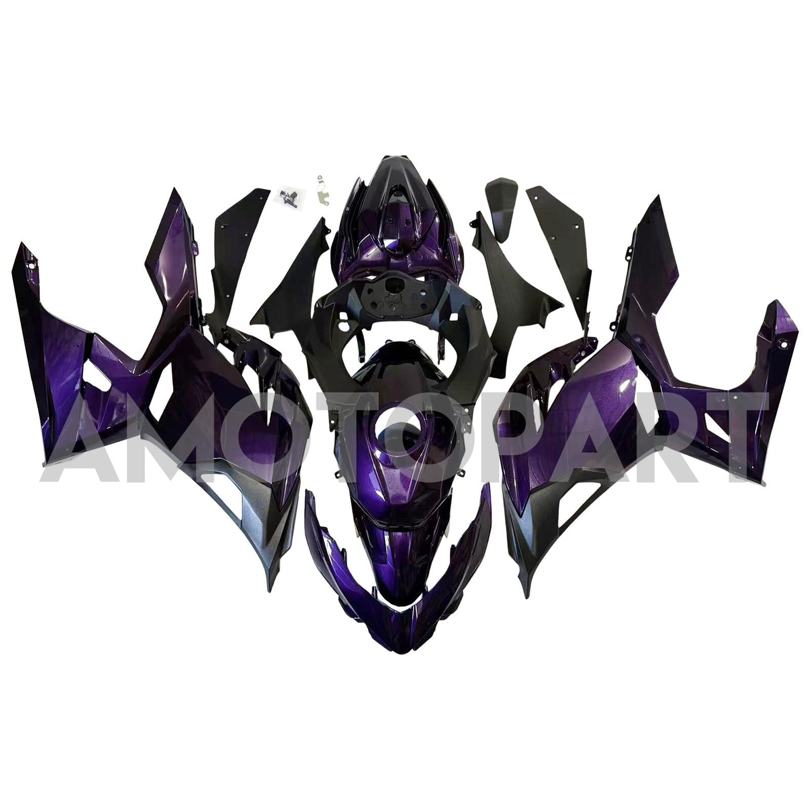 Amotopart 2018-2024 Kawasaki EX400 Ninja400 Glossy Dark Purple Fairing Kit