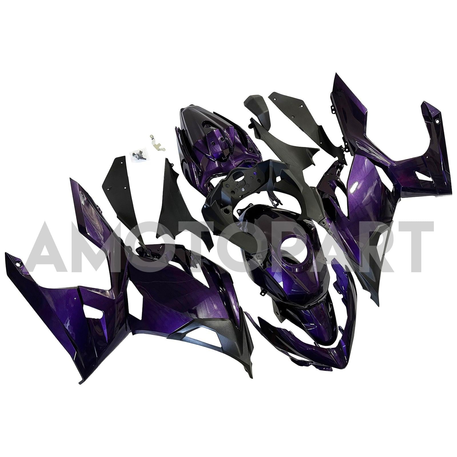 Amotopart 2018-2024 Kawasaki EX400 Ninja400 Glossy Dark Purple Fairing Kit