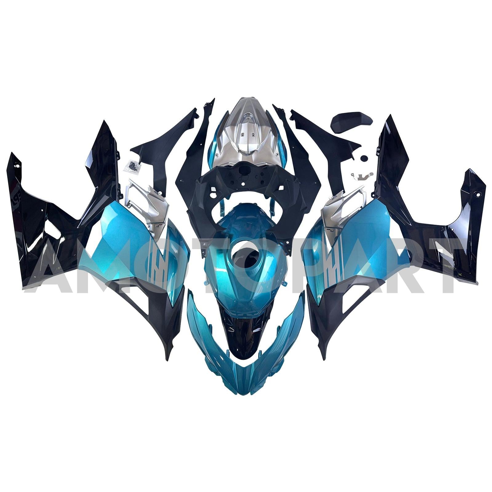 Amotopart 2018-2024 Kawasaki EX400 Ninja400 Light Blue Fairing Kit