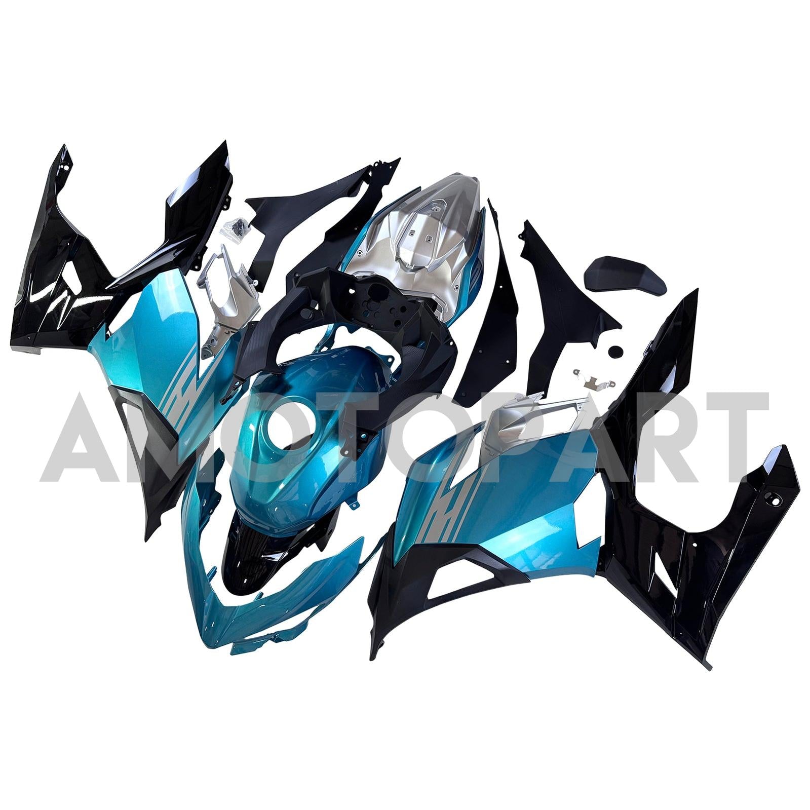 Amotopart 2018-2024 Kawasaki EX400 Ninja400 Light Blue Fairing Kit