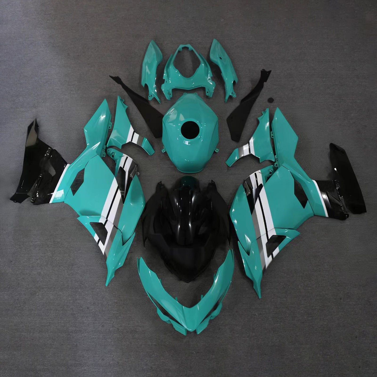 Amotopart 2018-2024 Kawasaki EX400/Ninja400 Green Black White Fairing Kit