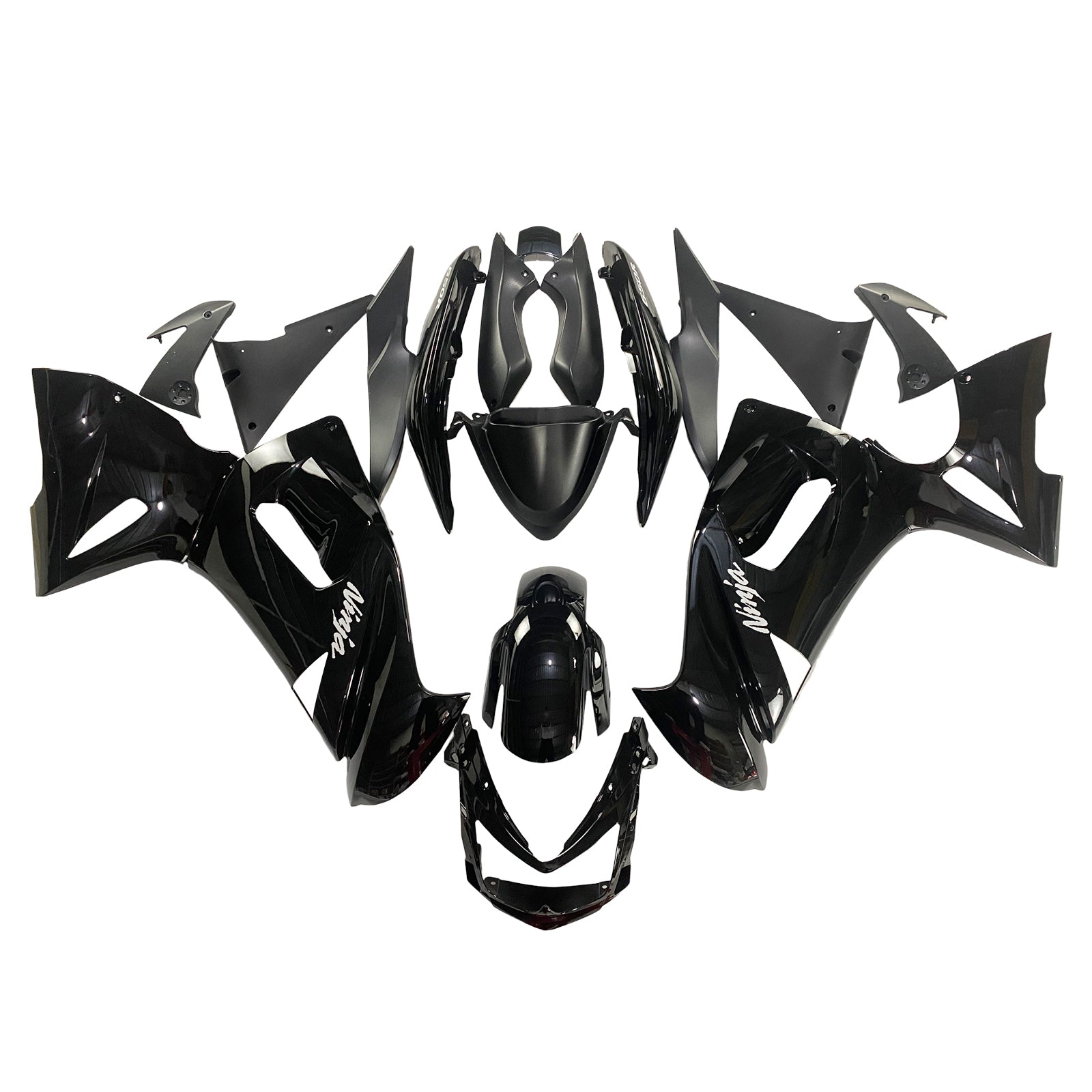 Amotopart Kawasaki 2006-2008 ER6F/Ninja650 Gloss Black Fairing Kit