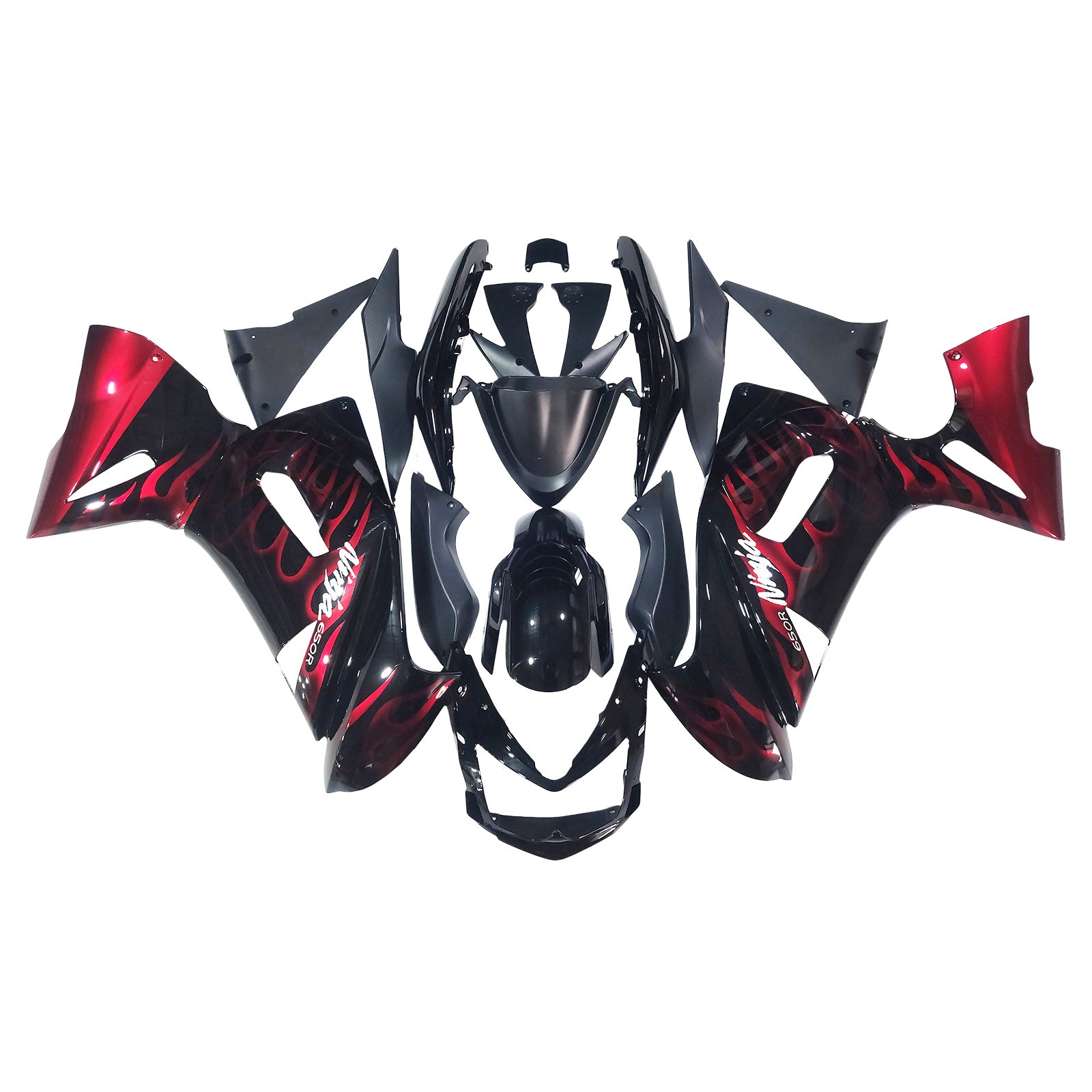 Amotopart 2006-2008 Kawasaki ER6F Ninja650 Black & Red Fairing Kit