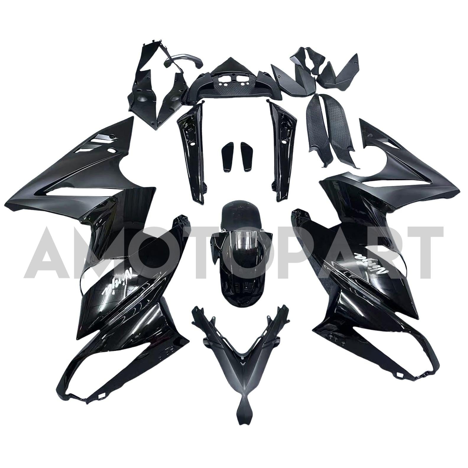 Amotopart 2009-2011 Ninja 650 ER-6F EX650 Kawasaki Black Fairing Kit