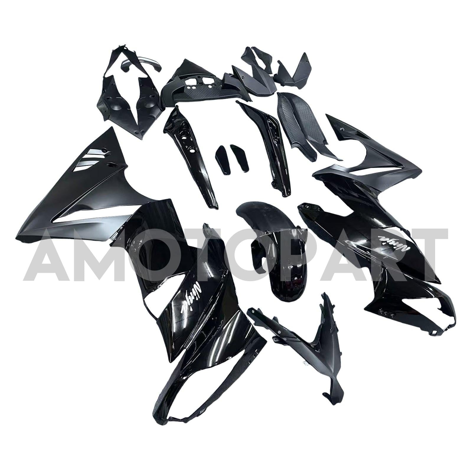 Amotopart 2009-2011 Ninja 650 ER-6F EX650 Kawasaki Black Fairing Kit