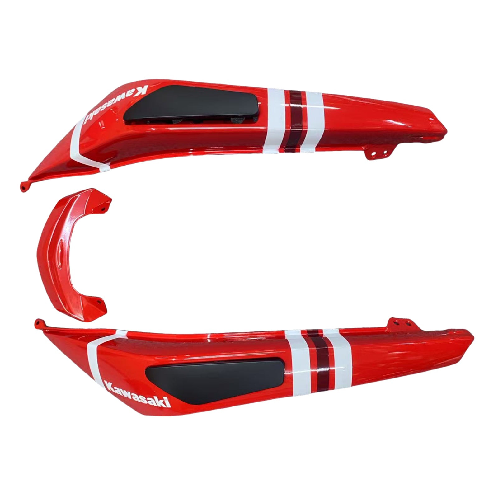 Amotopart 2009-2011 Kawasaki Ninja650 Ex650 Red Black & White Star Fairing Kit