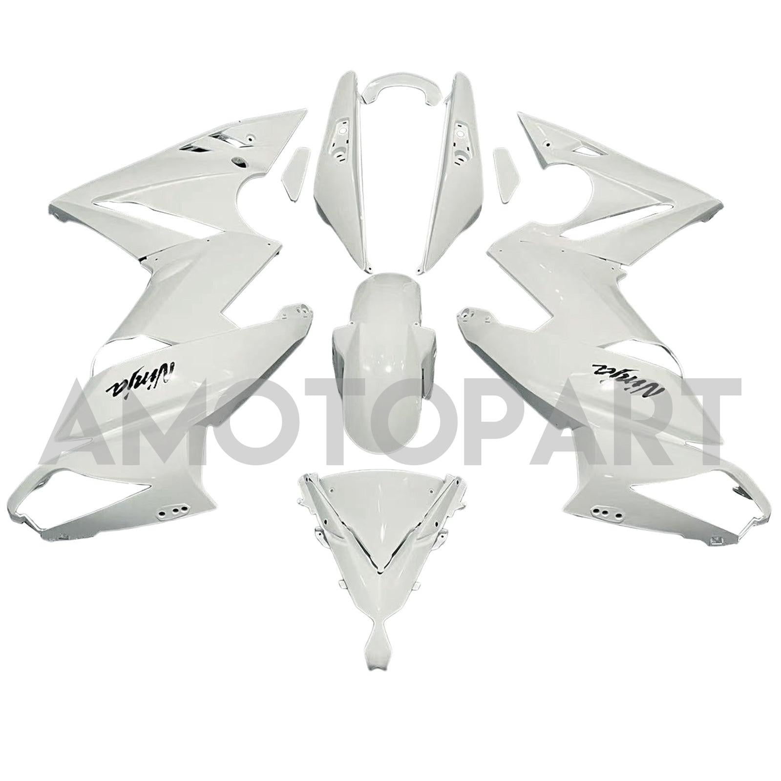 Amotopart 2009-2011 Kawasaki Ninja650 EX650 White & Black Fairing Kit