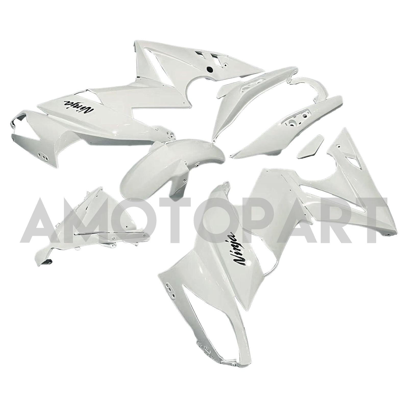Amotopart 2009-2011 Kawasaki Ninja650 EX650 White & Black Fairing Kit