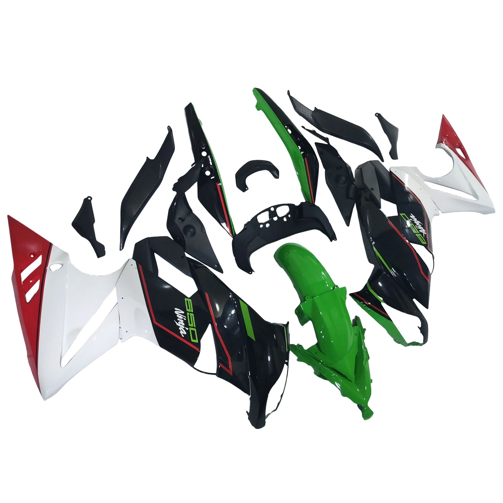 Amotopart 2009-2011 Kawasaki Ninja650 EX650 Black White Green Red Fairing Kit
