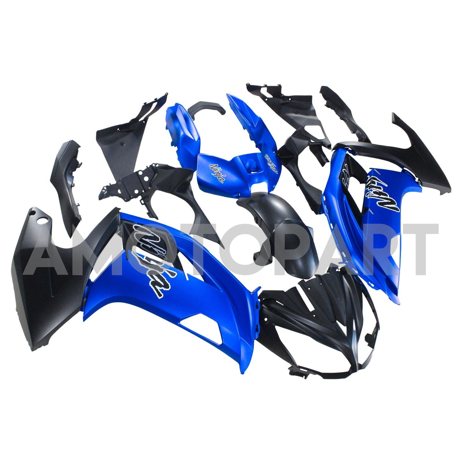Amotopart 2012-2016 Kawasaki Ninja 650 Blue Black Fairing Kir