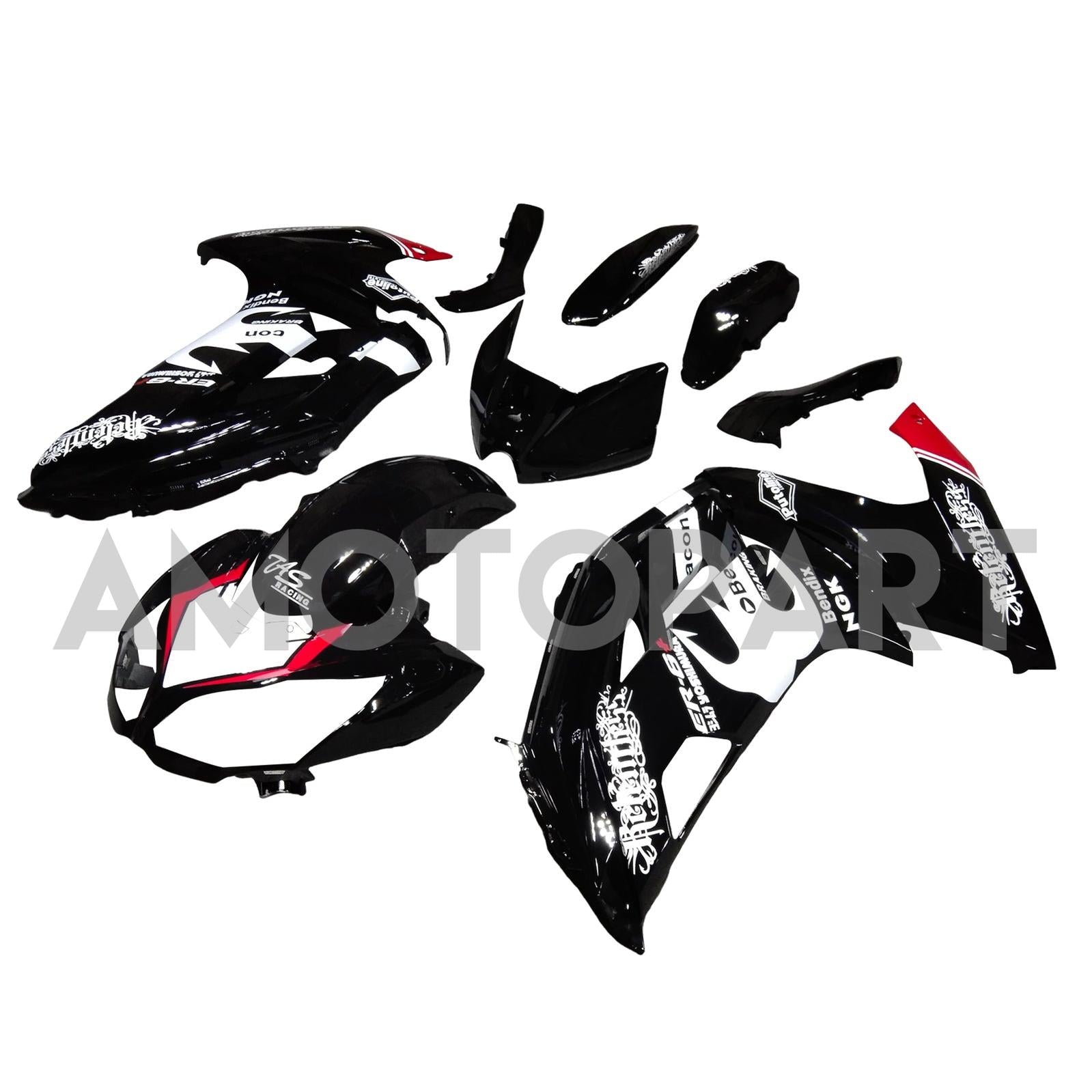 Amotopart 2012-2016 Kawasaki Ninja 650 Black White Fairing Kit
