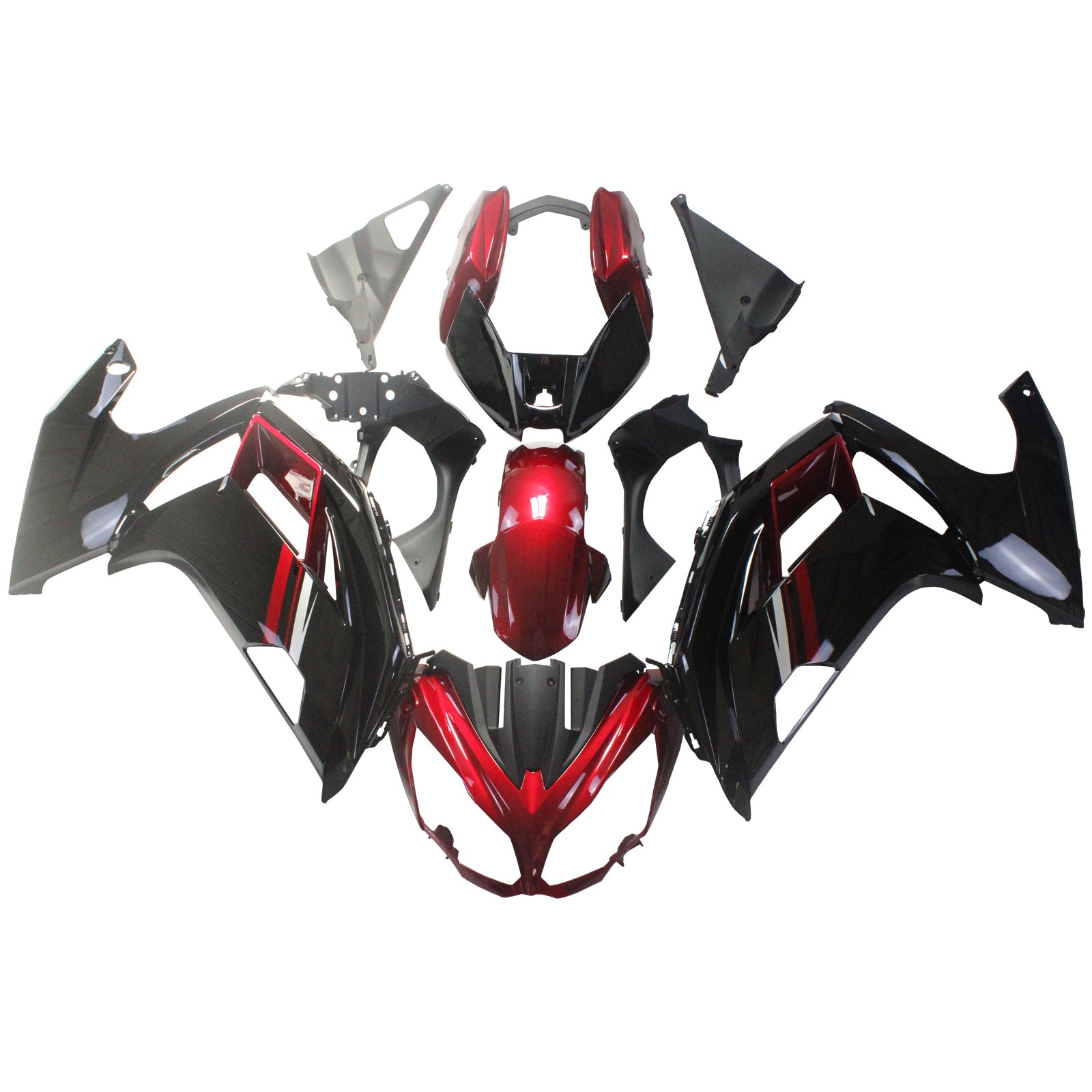 Amotopart 2012-2016 Kawasaki Ninjia 650 Red Black Fairing Kit
