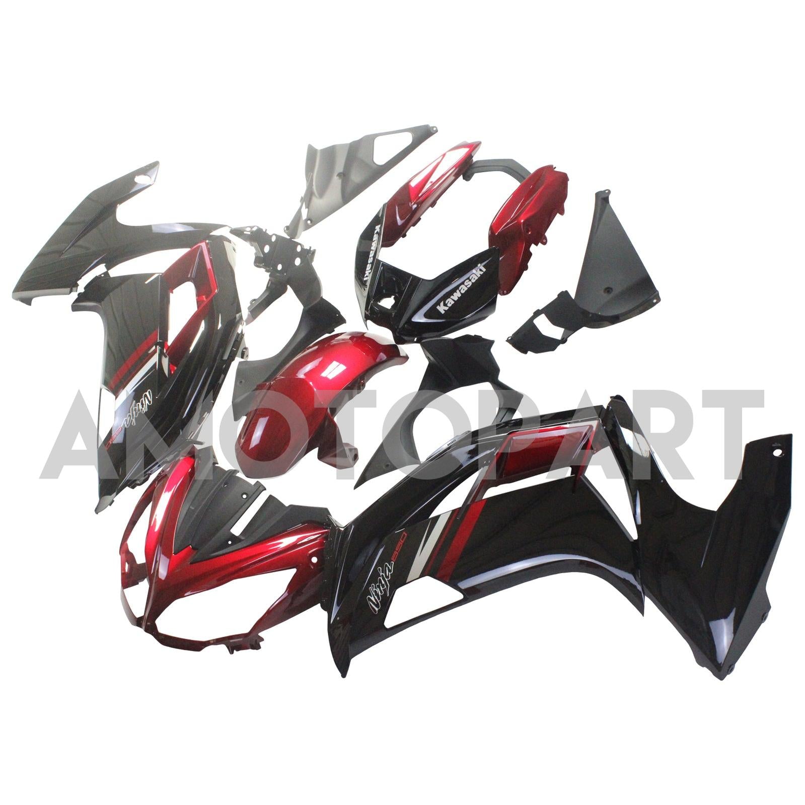 Amotopart 2012-2016 Kawasaki Ninja 650 レッドブラック フェアリングキット