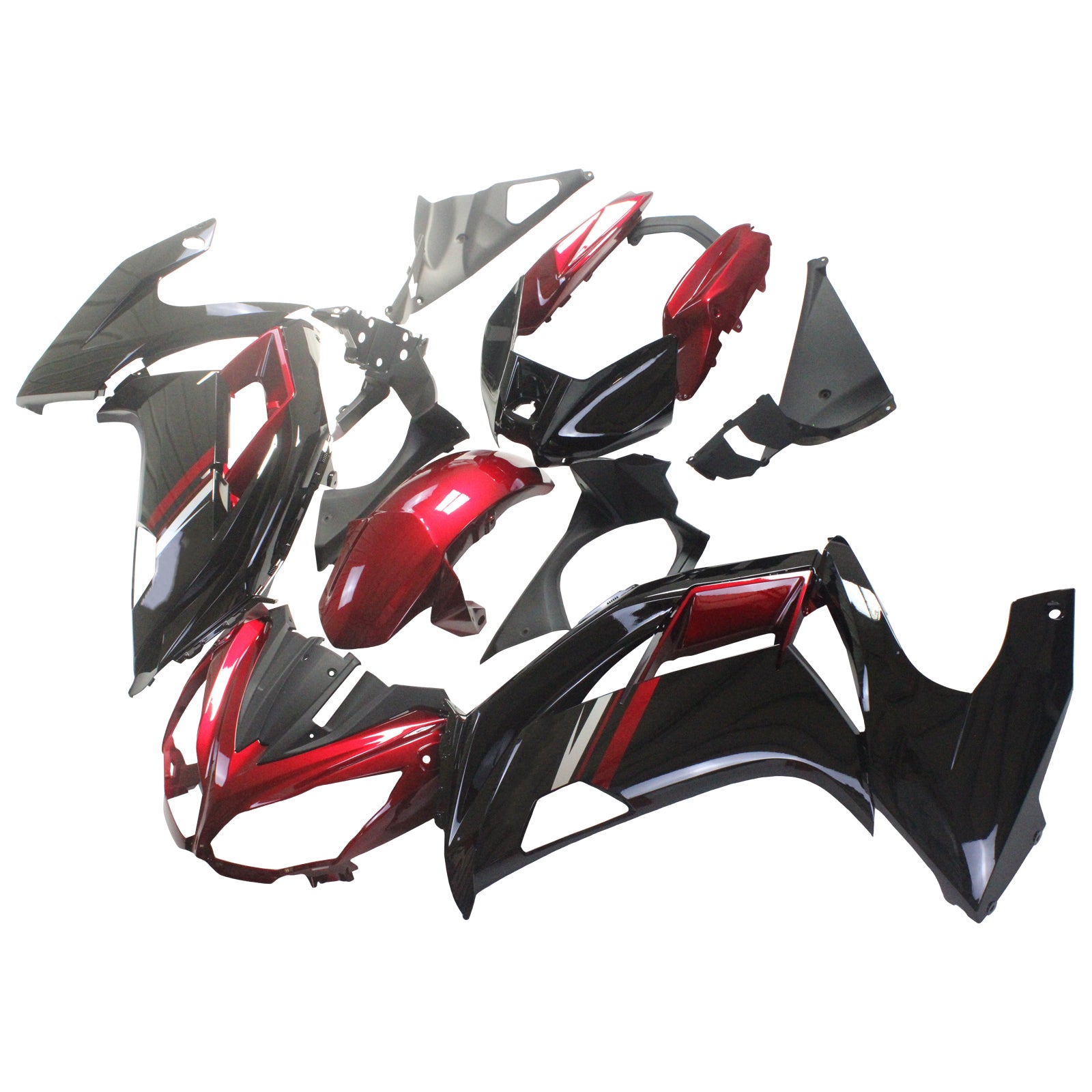 Amotopart 2012-2016 Kawasaki Ninjia 650 Red Black Fairing Kit