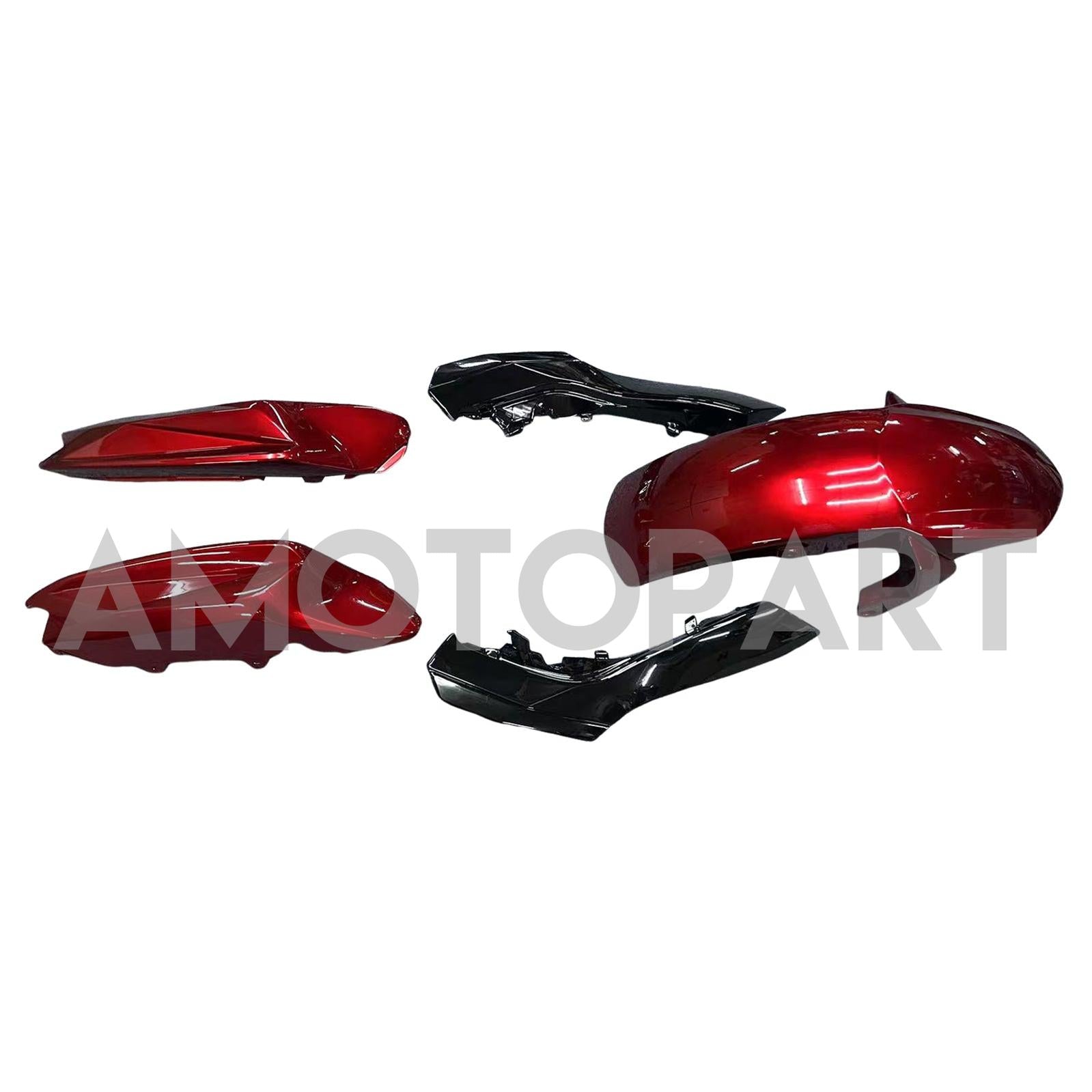 Amotopart 2012-2016 Kawasaki Ninja 650 Kit de carenado rojo brillante negro