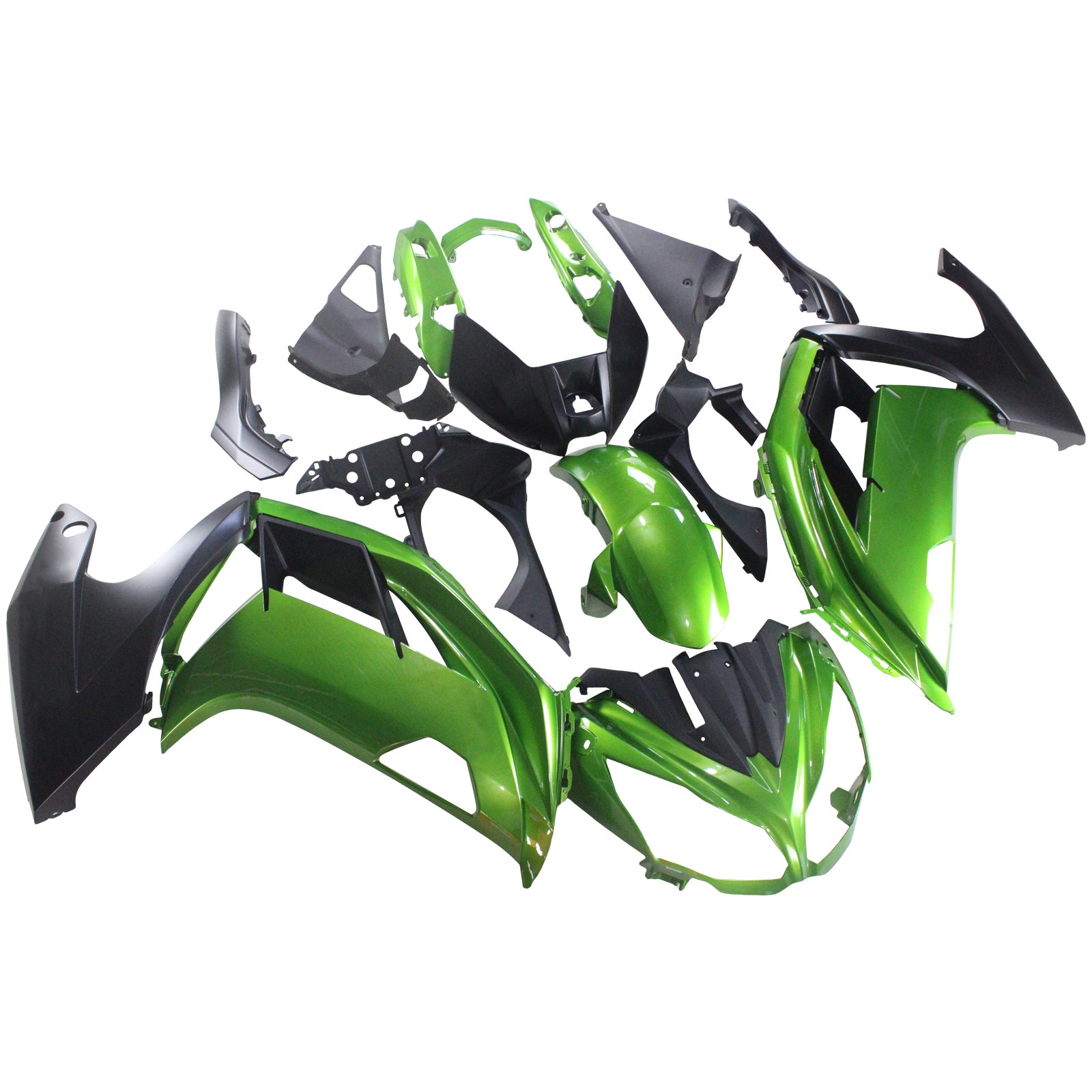 Amotopart 2012-2016 Kawasaki Ninja 650 Kit de carenado verde Style2