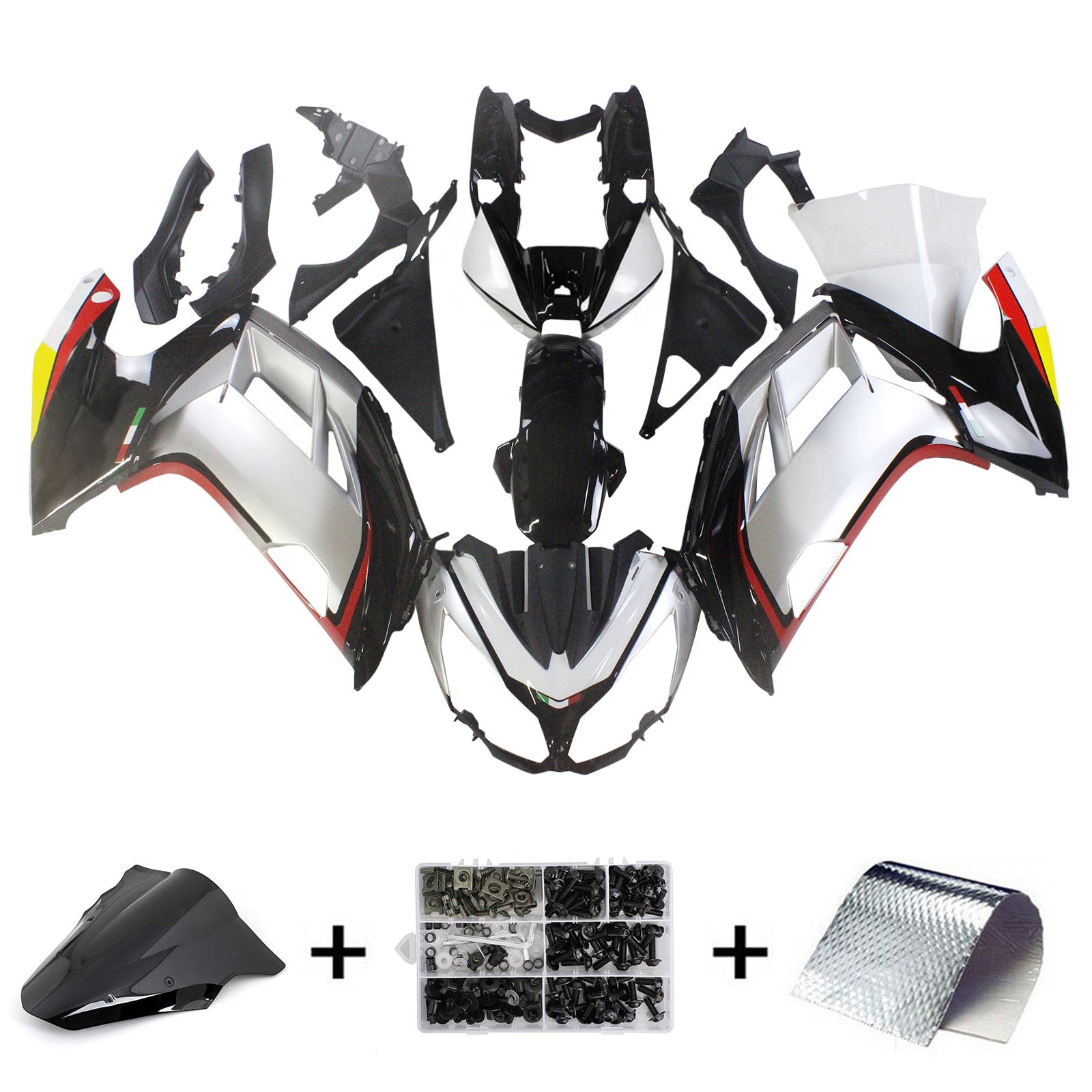 Amotopart 2012-2016 Kawasaki NInja 650 Sliver Black Multi Color Fairing Kit