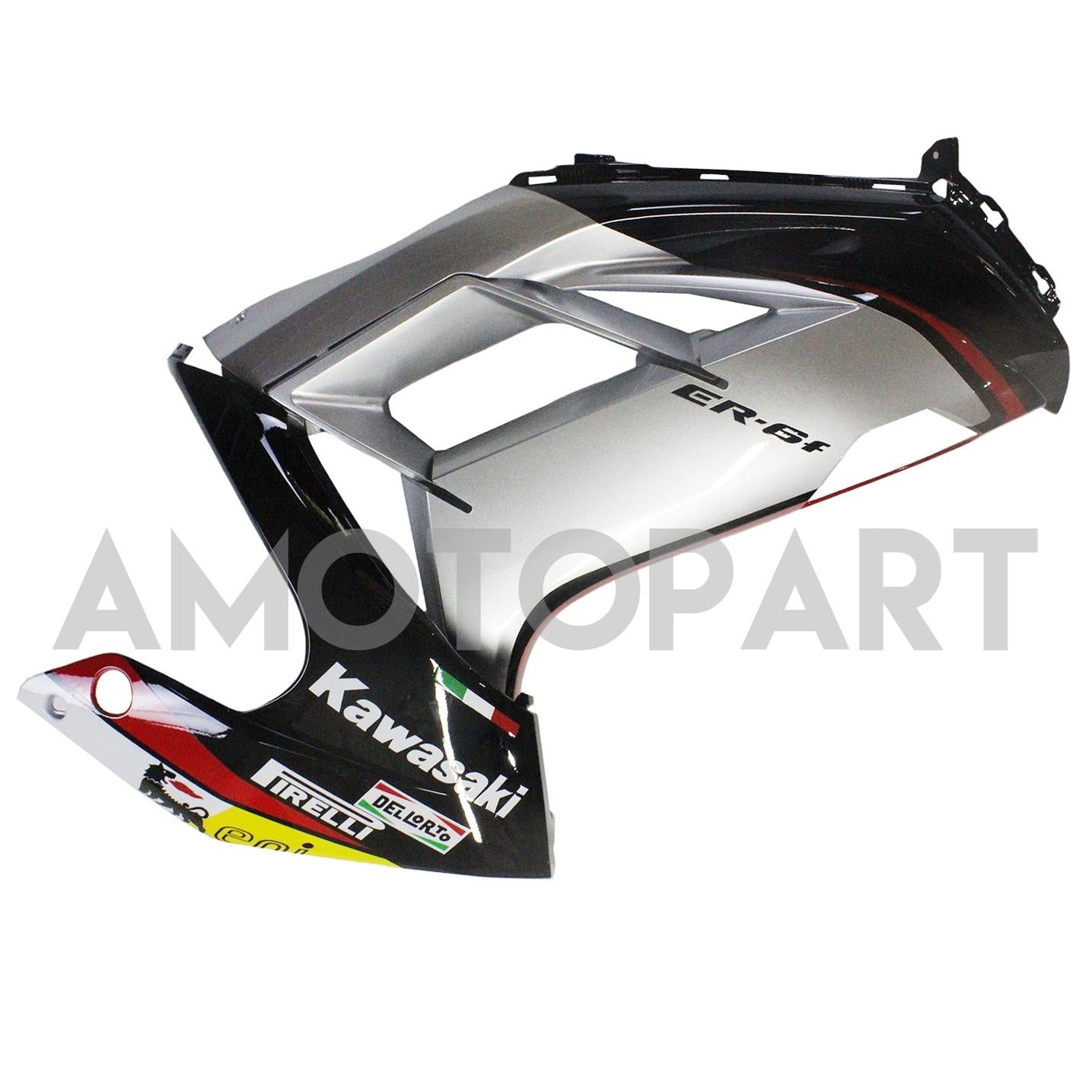 Amotopart 2012-2016 Kawasaki NInja 650 Kit de carenado multicolor negro plateado