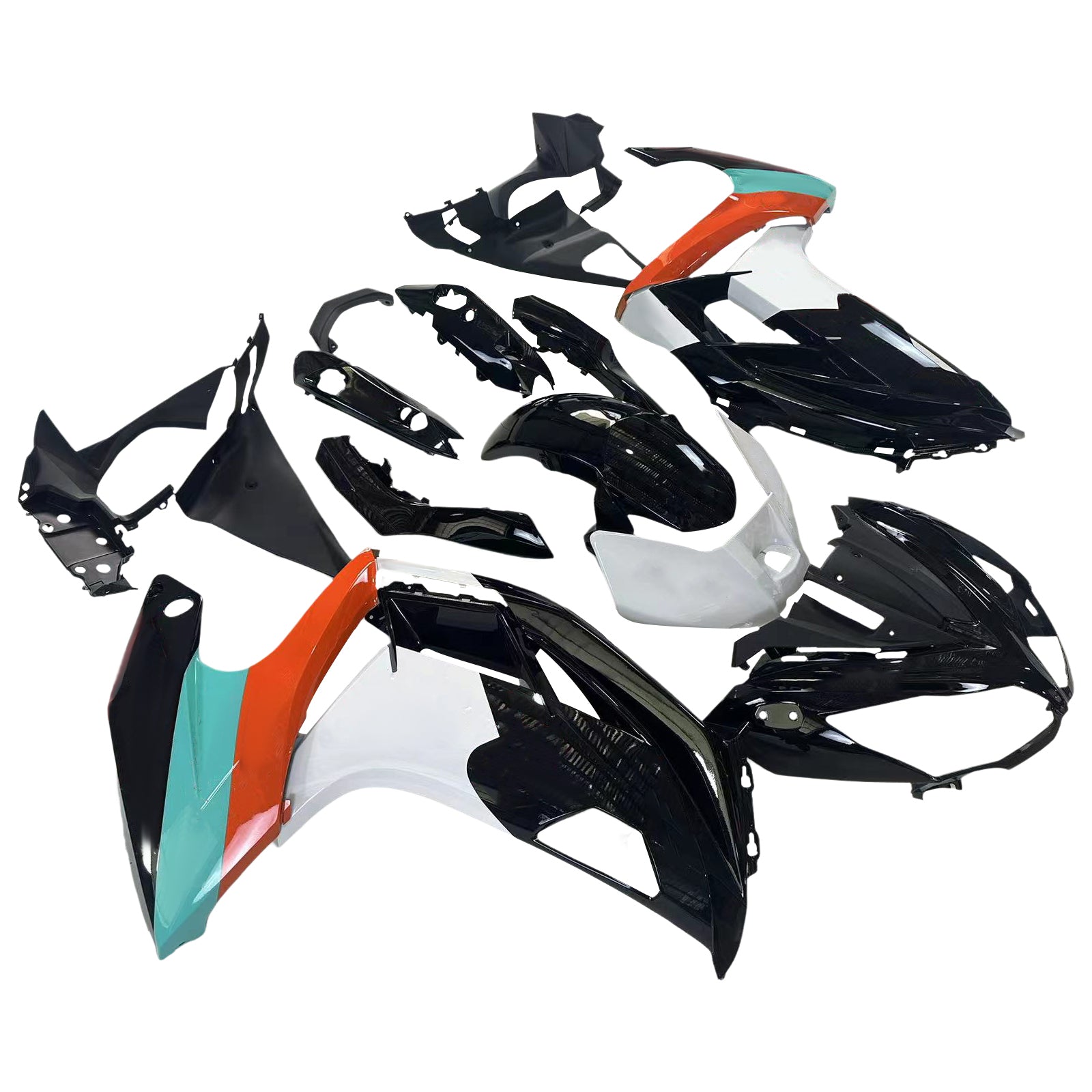 Amotopart 2012-2016 Kawasaki Ninja 650 Black White Orange Fairing Kit