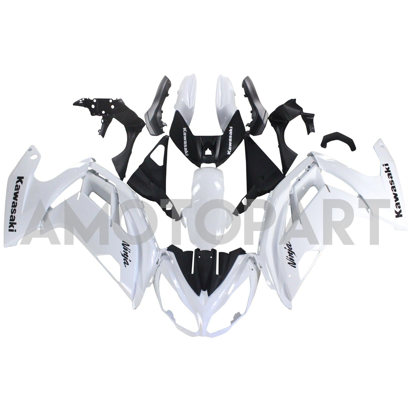 Amotopart 2012-2016 Kawasaki Ninja 650 Weiß Farbverkleidungskit
