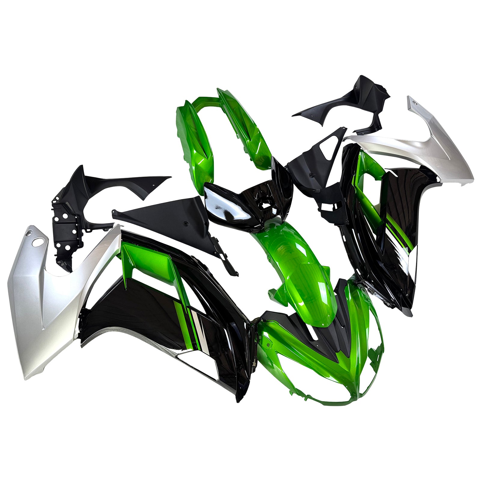 AMOTOPT 2012-2016 KAWASAKI ER6F/NINJA650 KIT DE FAILING BLACH GREEN