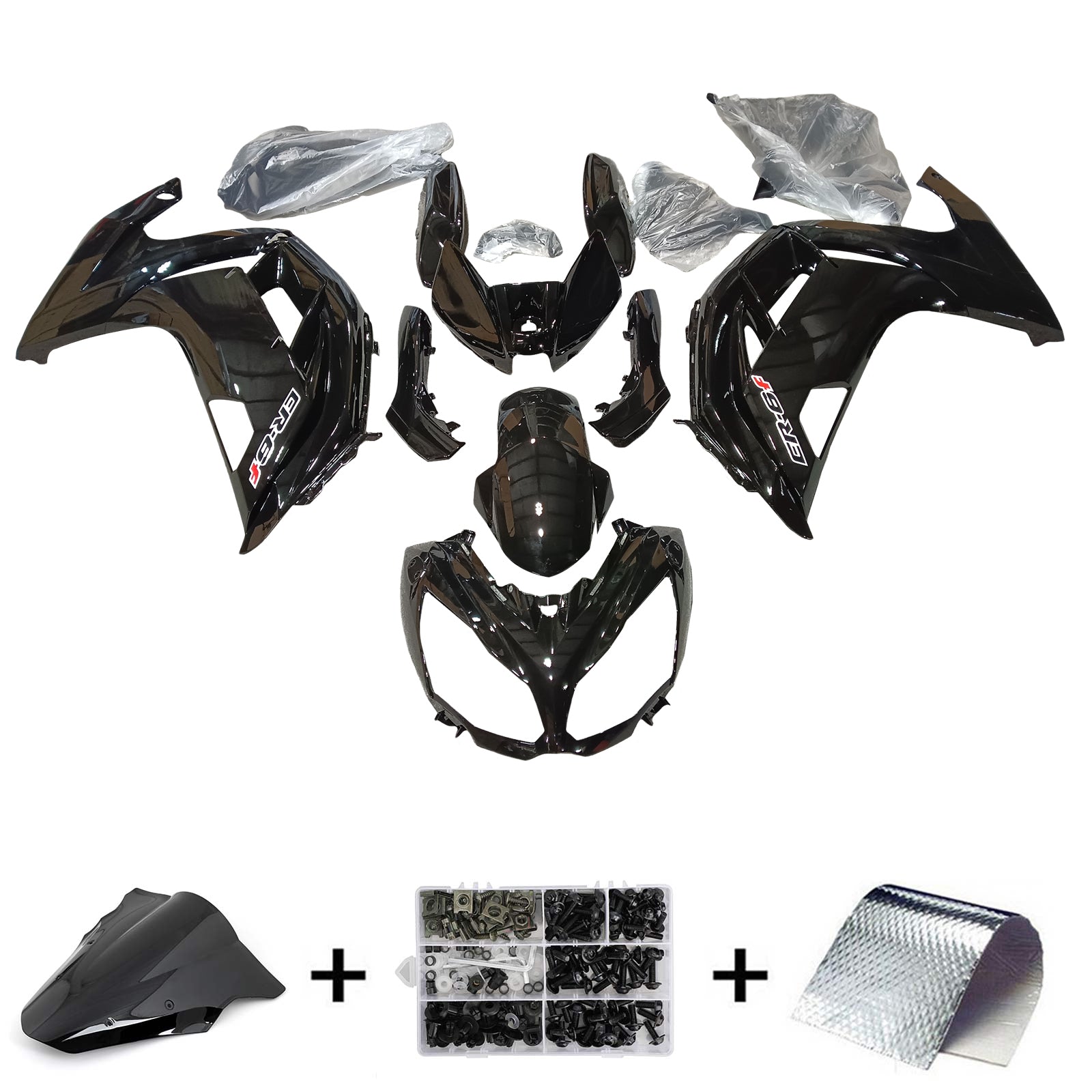 AMOTOPT 2012-2016 KAWASAKI ER6F/NINJA650 BLACK FAINING KIT