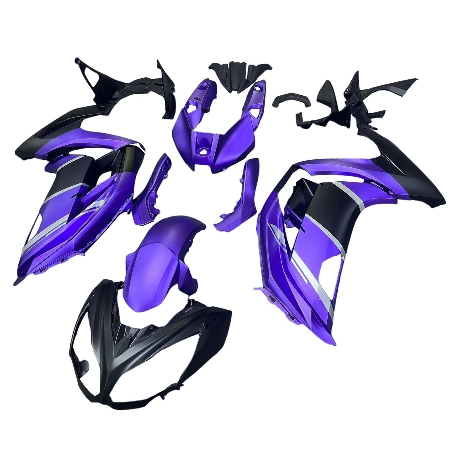 Amotopart 2012-2016 Kawasaki ER6F/Ninja650 Matte Purple & Black Fair Kit