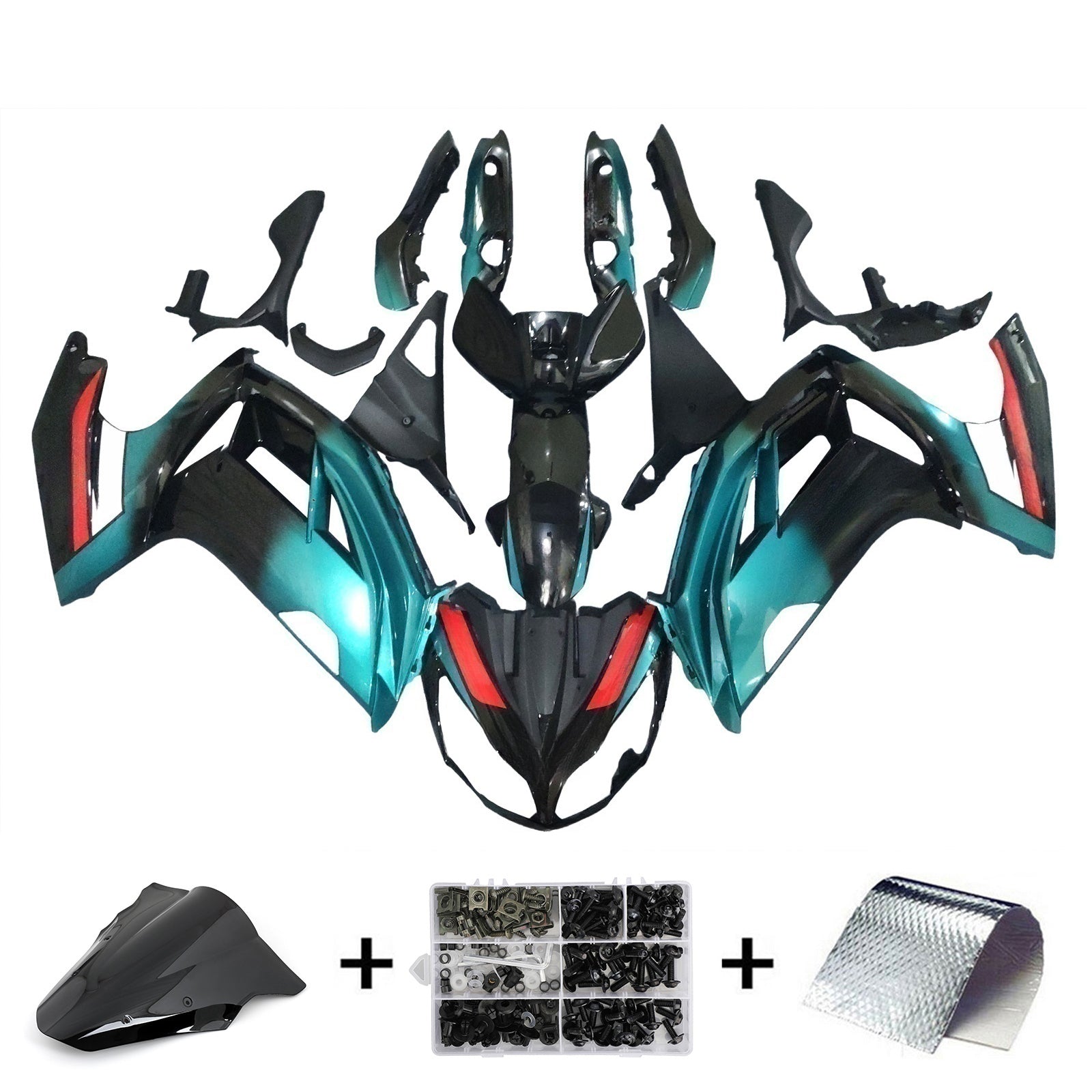 Amotopart 2012-2016 Kawasaki ER6F/Ninja650 Petronas Blue Fairing Kit