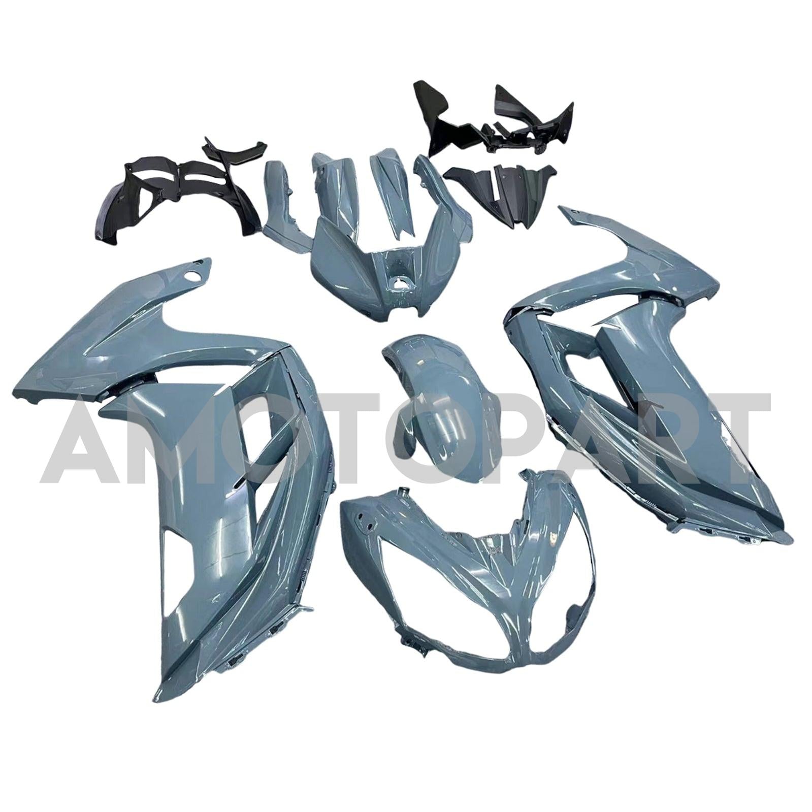 Amotopart 2012-2016 Kawasaki ER6F/Ninja650 Black Grey Dehnung Kit