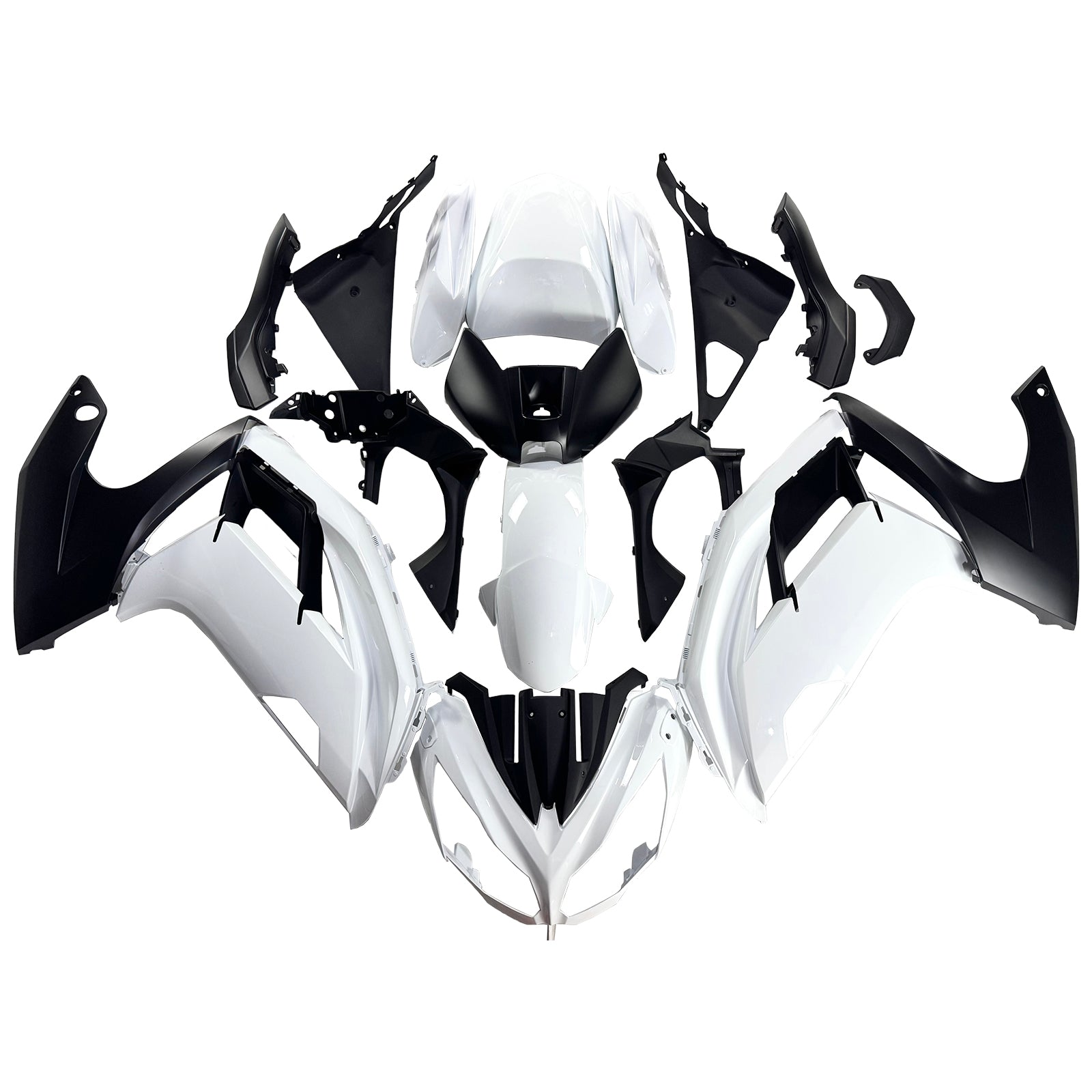 Amotopart 2012-2016 Kawasaki Ninja 650 ER6F Black White Fairing Kit