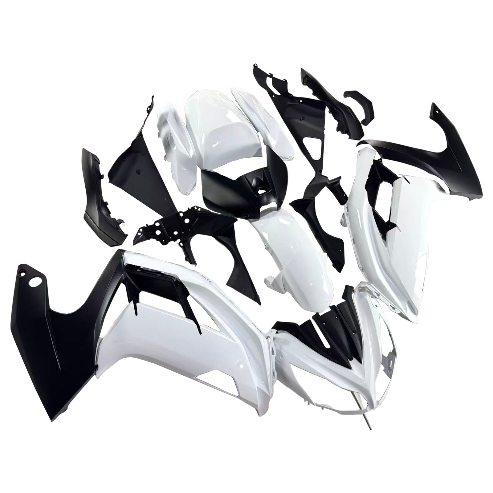 Amotopart 2012-2016 Kawasaki Ninja 650 ER6F Black White Fairing Kit