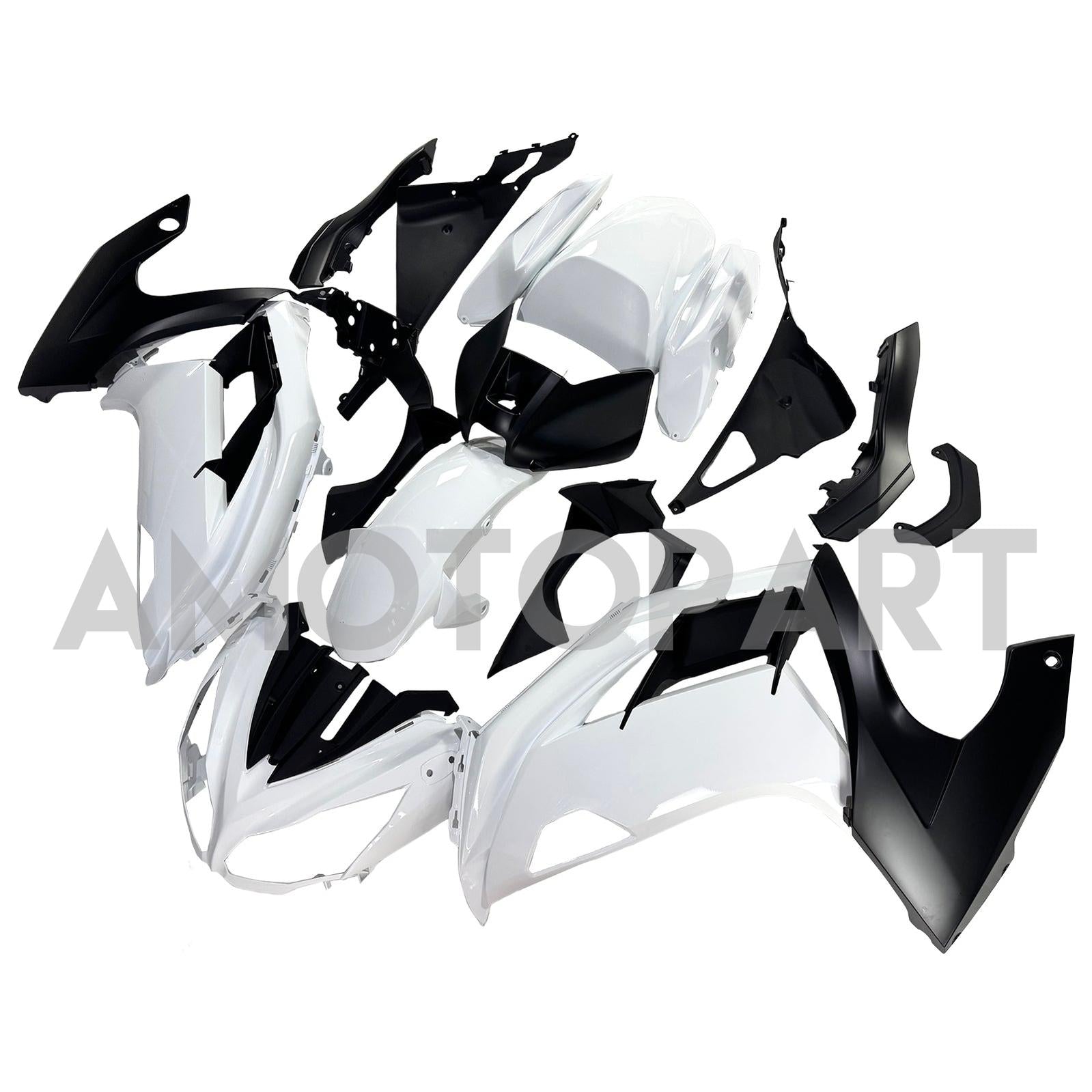 Amotopart 2012-2016 Kawasaki Ninja 650 ER6F Black White Fairing Kit