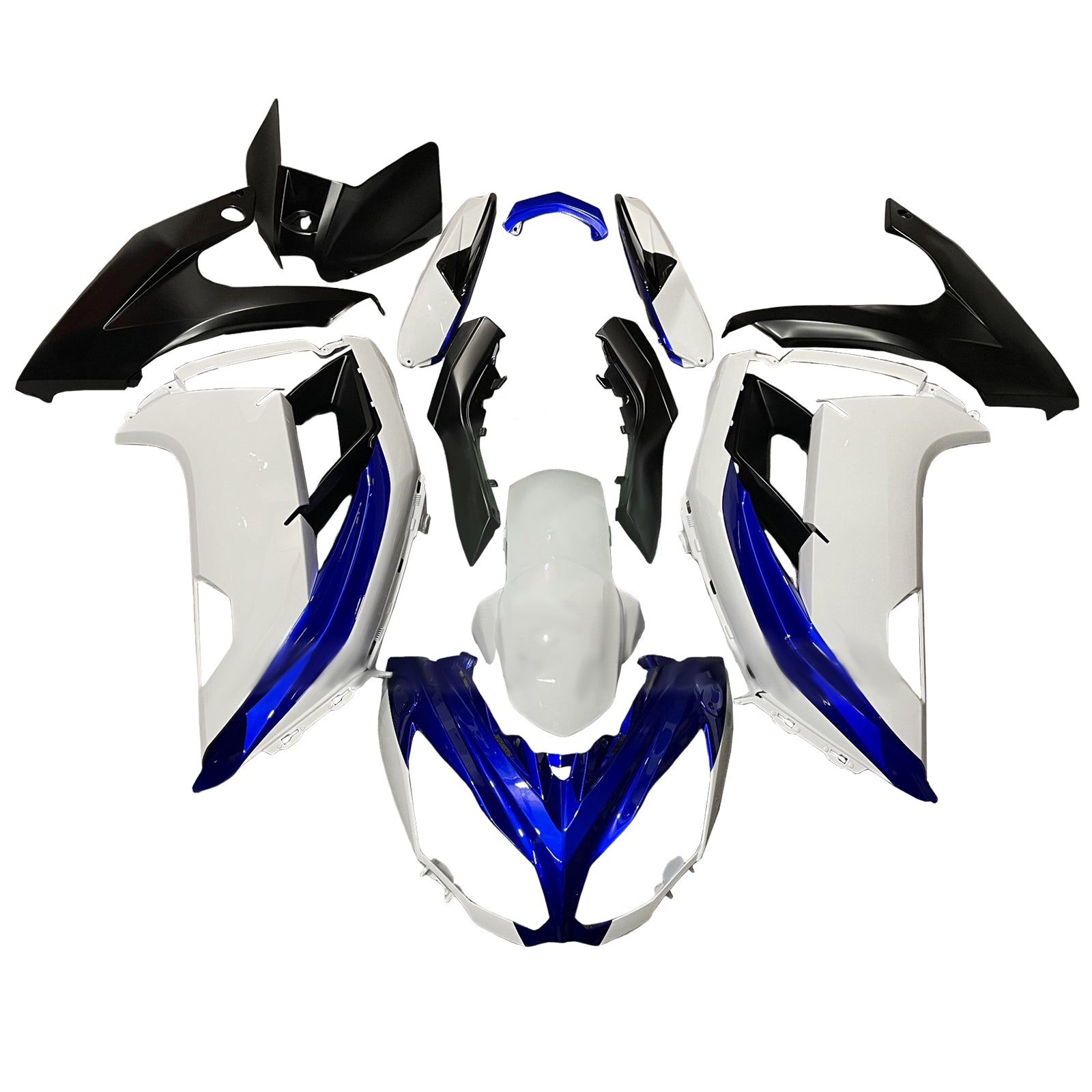 Amotopart 2012-2016 Kawasaki Ninja 650 ER6F Black White Blue Fairing Kit