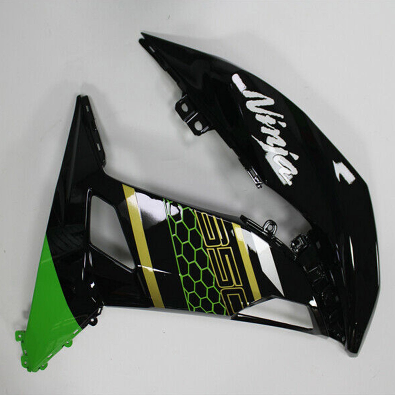 Amotopart Kawasaki ER6F/Ninja650R 2017-2019 Green & Black Fairing Kit
