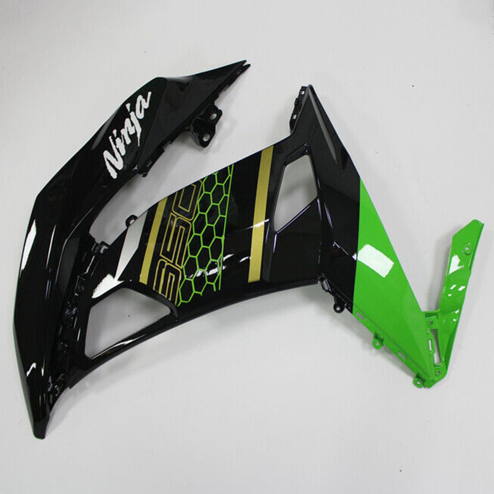 Amotopart Kawasaki ER6F/Ninja650R 2017-2019 Green & Black Fairing Kit