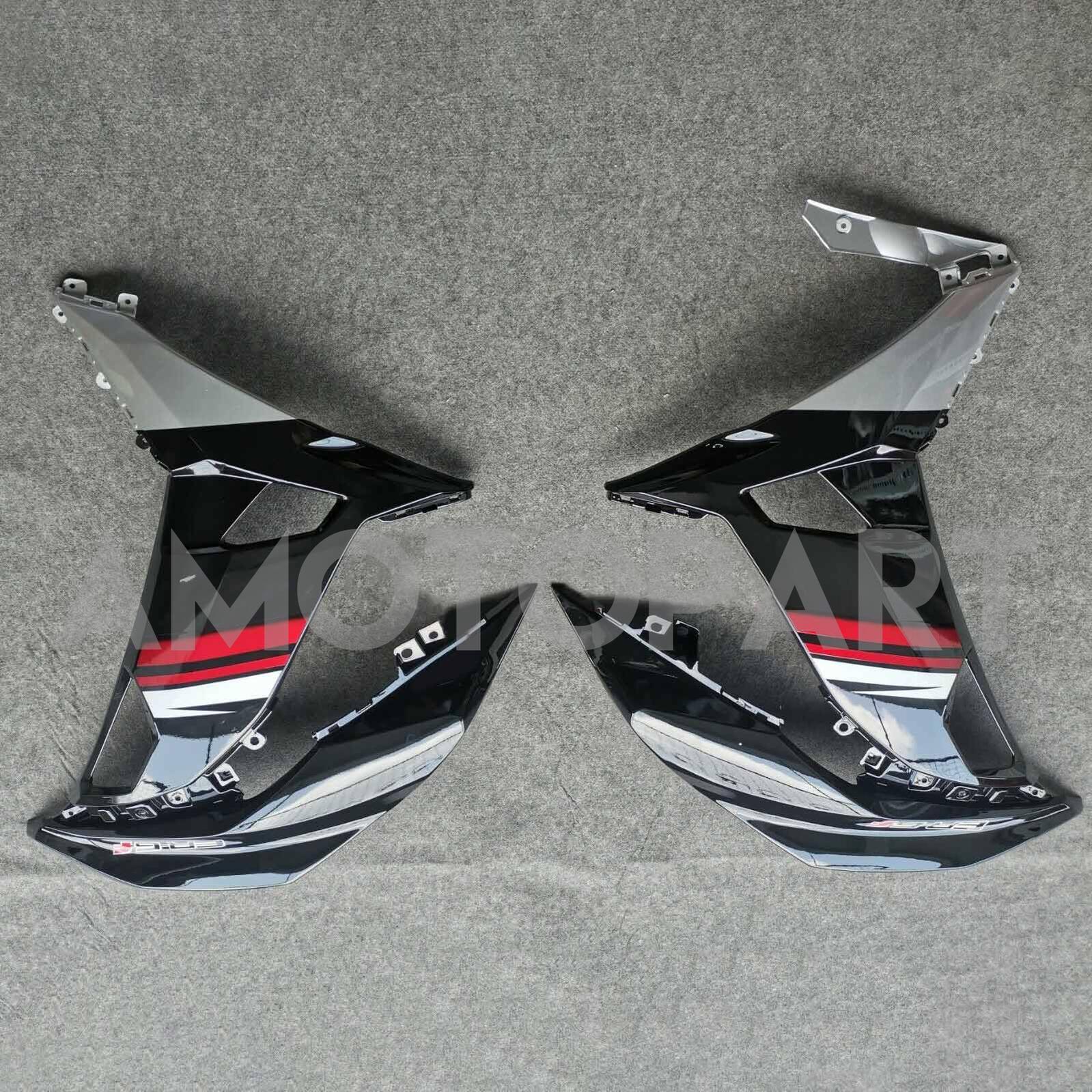 Amotopart Kawasaki ER6F/Ninja650R 2017-2019 Kit de carenado rojo y negro