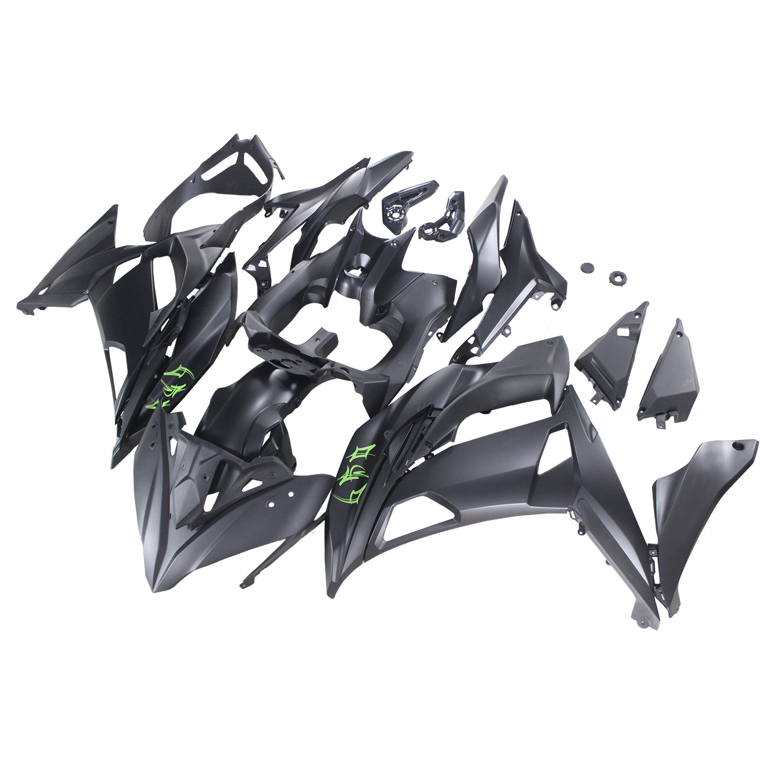Amotopart Kawasaki ER6F/Ninja650R 2017-2019 Matt Black Fairing Kit