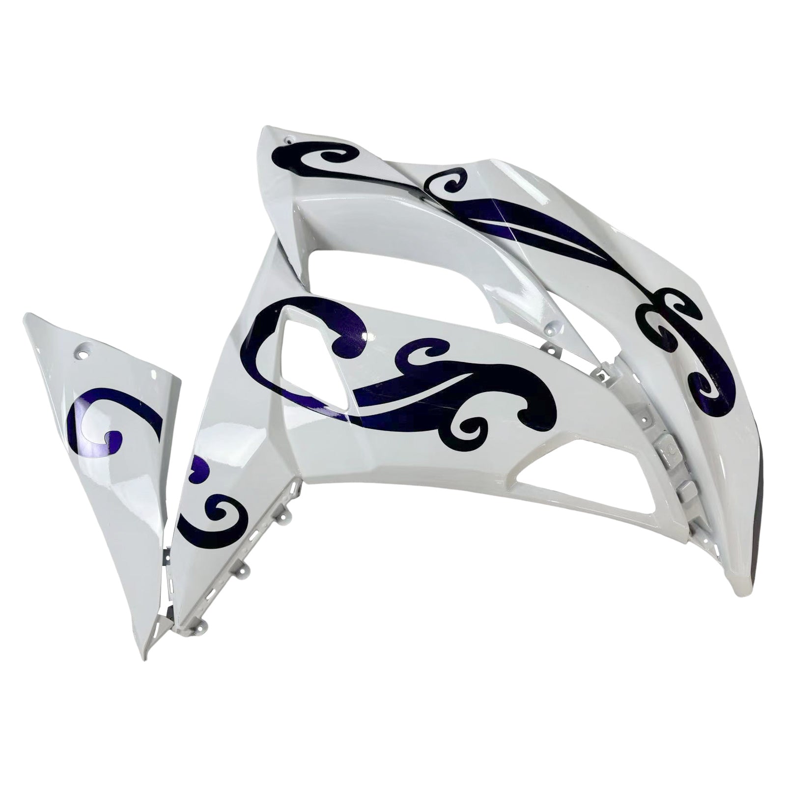 Amotopart Kawasaki ER6F/Ninja650R 2017-2019 Weiß&Blaues Verkleidungsset