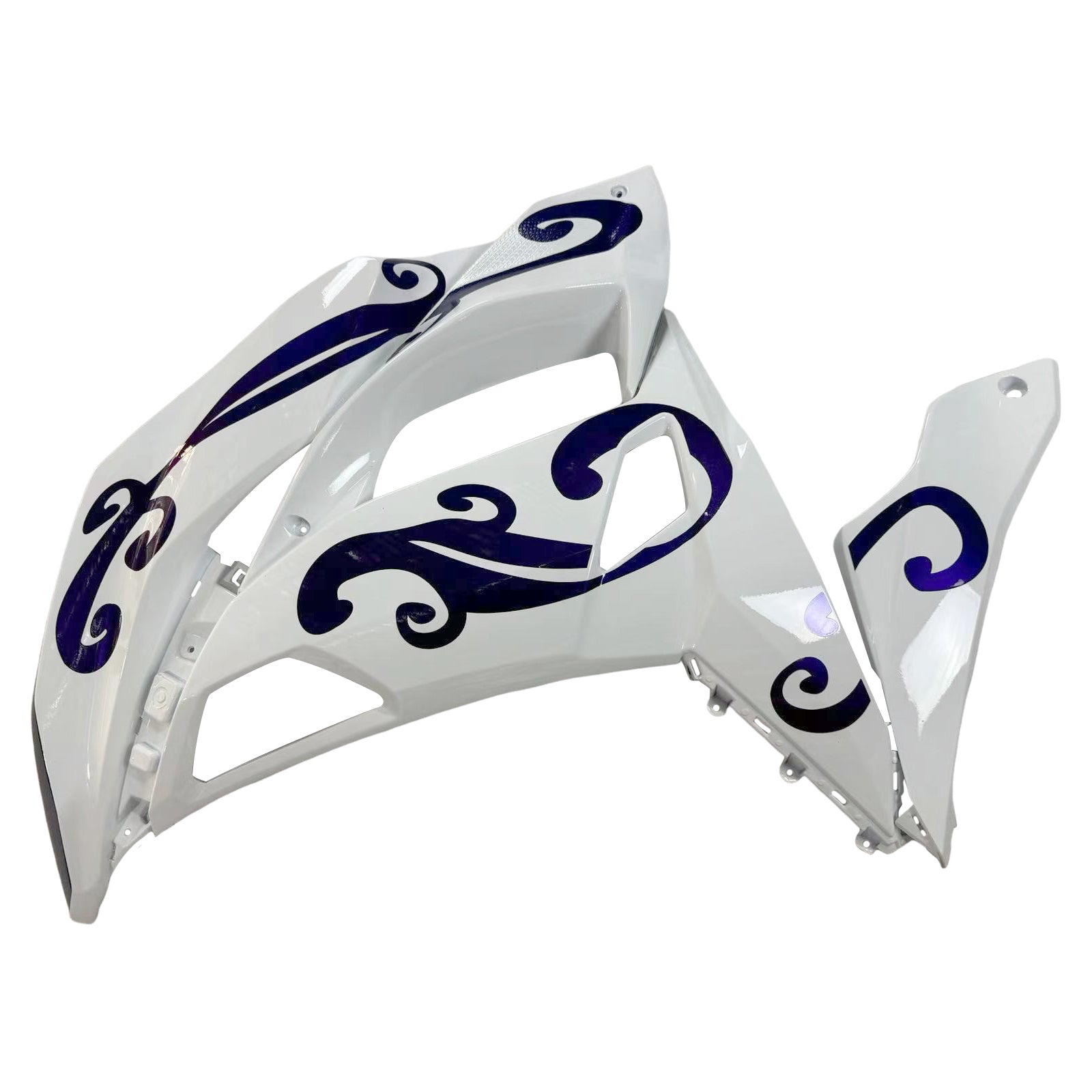 Amotopart Kawasaki ER6F/Ninja650R 2017-2019 Weiß&Blaues Verkleidungsset