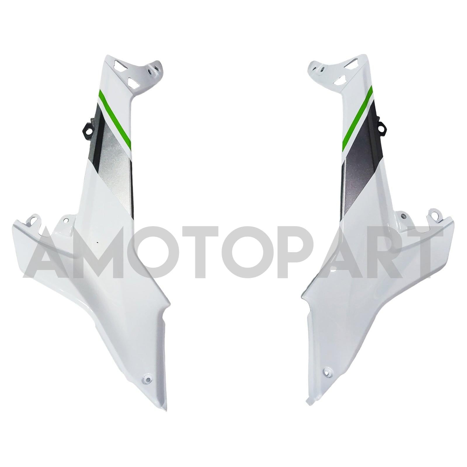 Amotopart 2017-2019 Kawasaki ER6F/Ninja650R White med Green Stripe Fairing Kit
