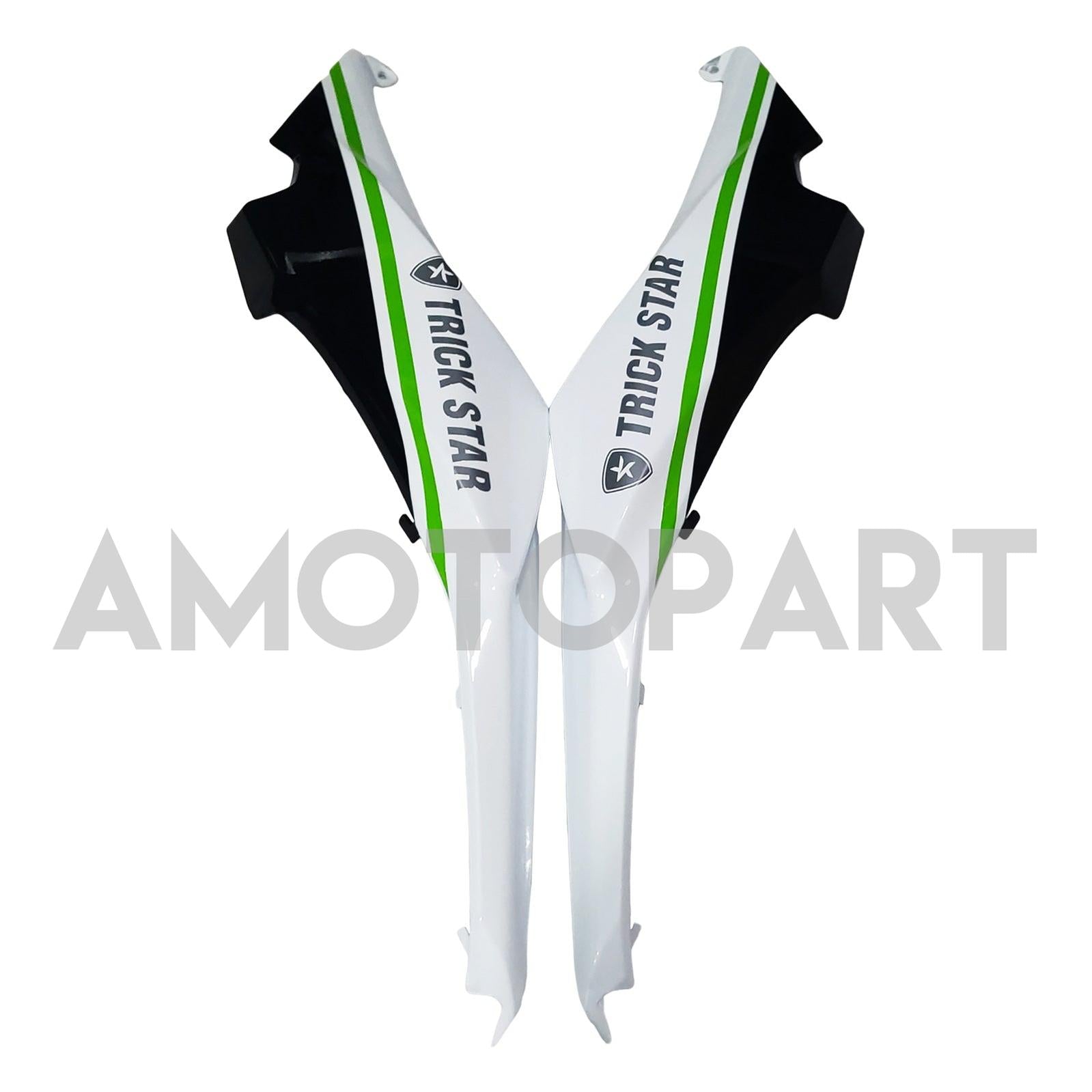 Amotopart 2017-2019 Kawasaki ER6F/Ninja650R White med Green Stripe Fairing Kit