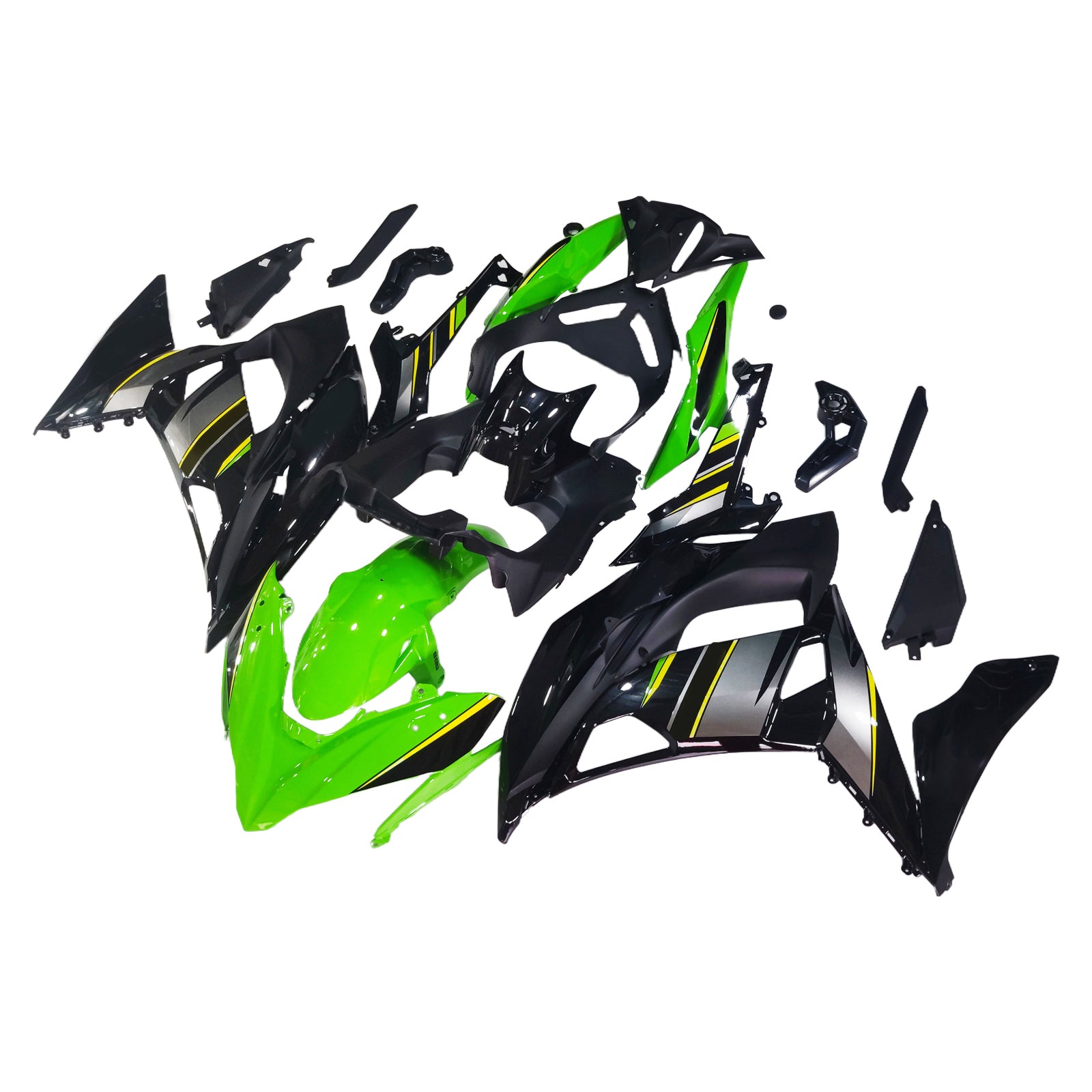 AMOTOPART 2017-2019 KAWASAKI ER6F/NINJA650R Black & Green Style1 Fairing Kit