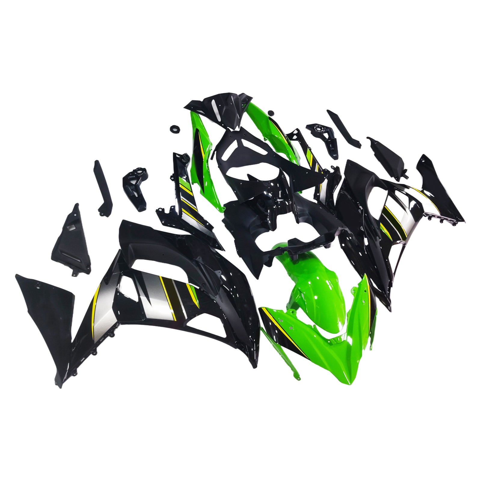 AMOTOPART 2017-2019 KAWASAKI ER6F/NINJA650R Black & Green Style1 Fairing Kit