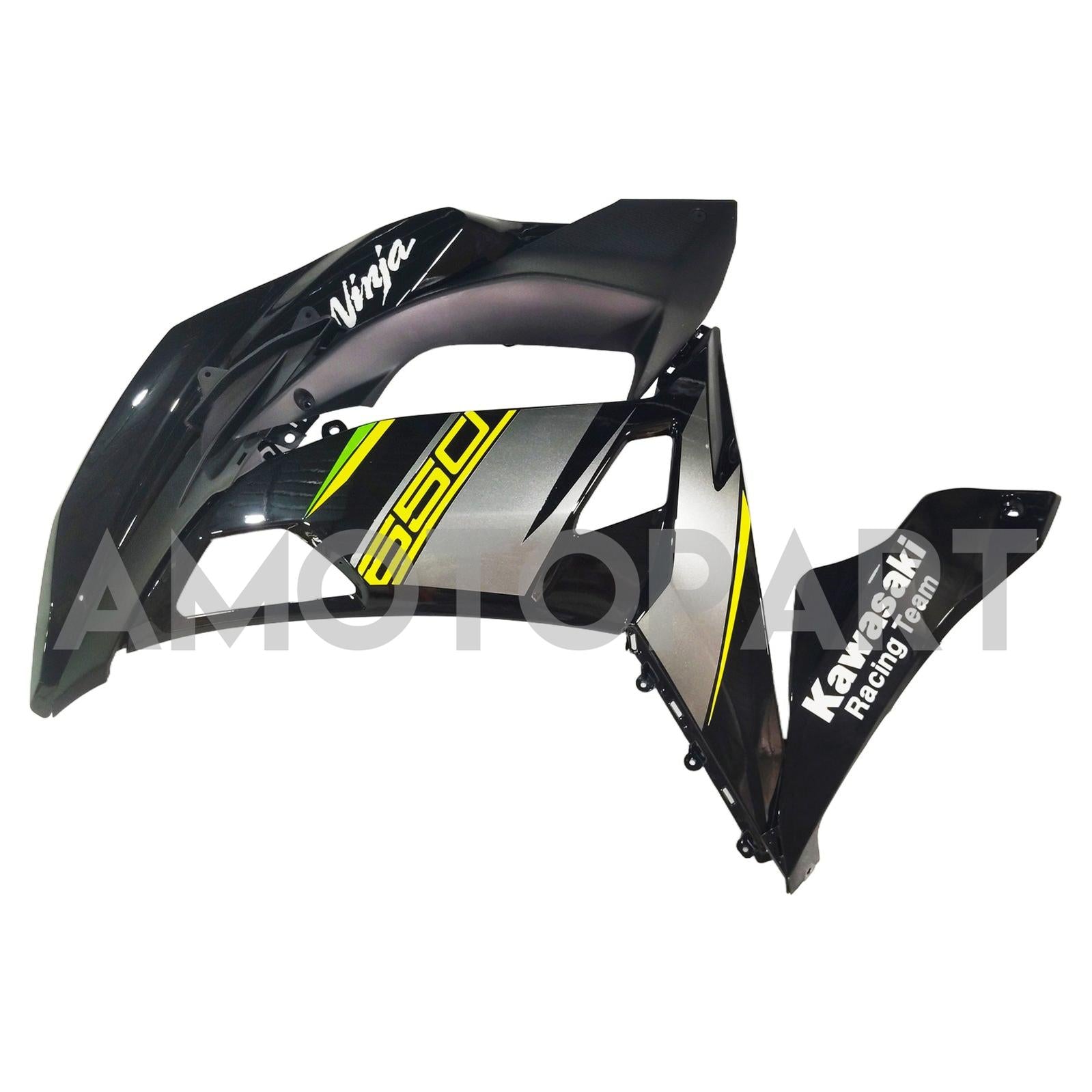Amotopart 2017-2019 Kawasaki ER6F/Ninja650R Black&Green Style1 Fairing Kit