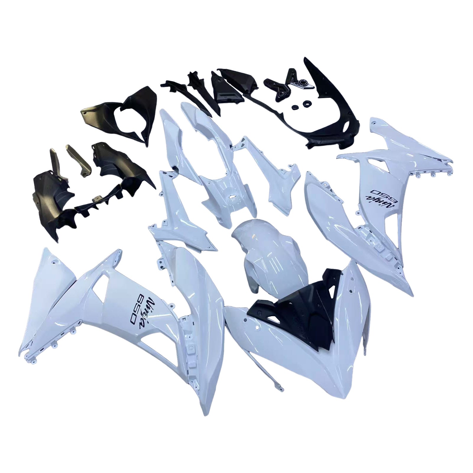 Amotopart 2017-2019 Kawasaki ER6F/Ninja650R White Fairing Kit