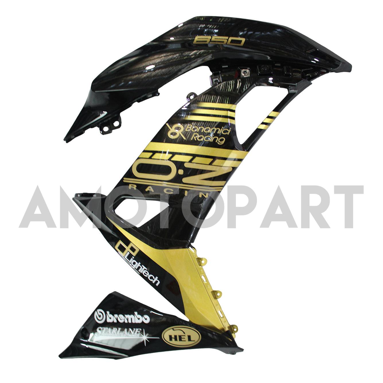Amotopart 2017-2019 Kawasaki ER6F/Ninja650R Kit de carenado negro dorado