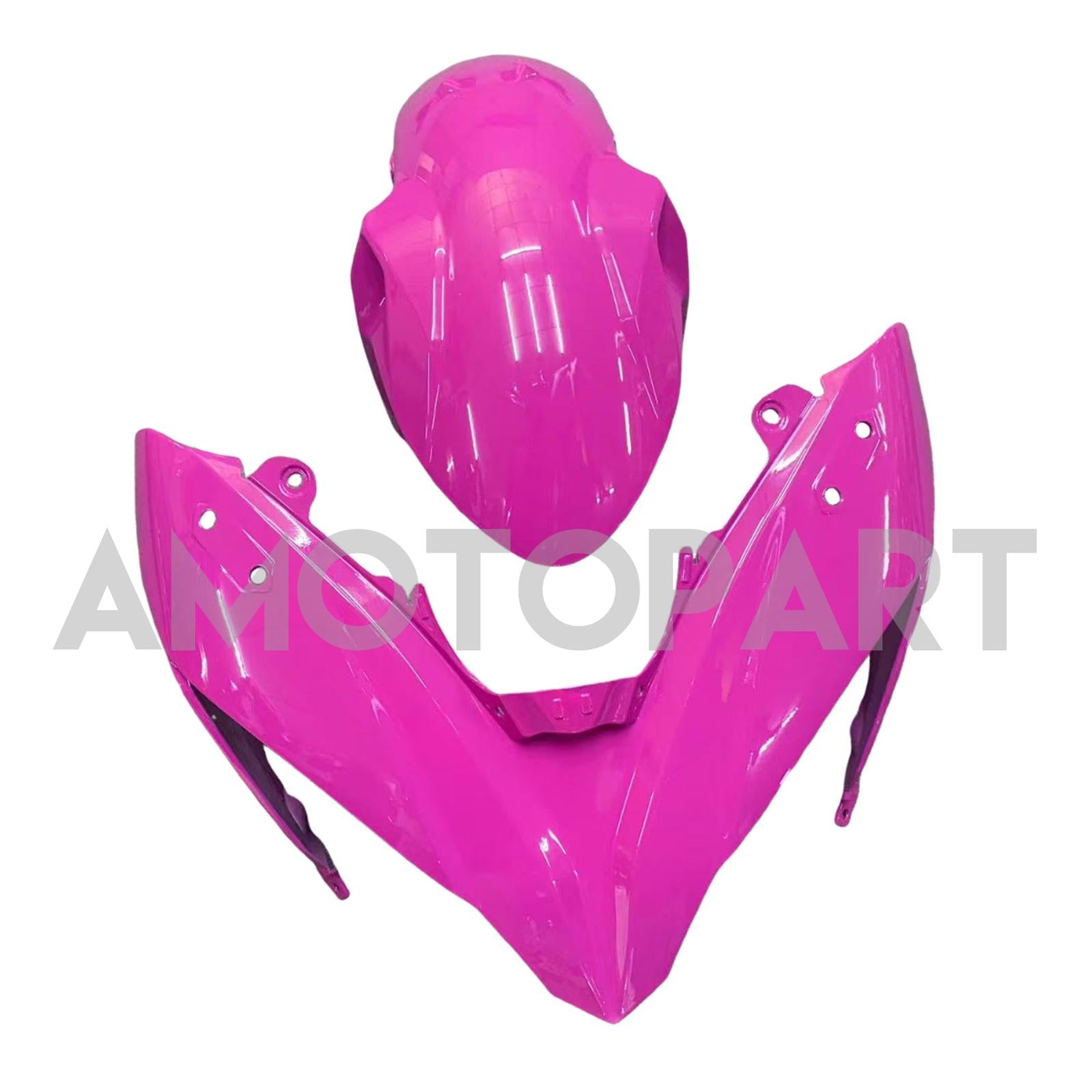 Amotopart 2017-2019 Kawasaki ER6F/Ninja 650R Kit de carenado negro rosa