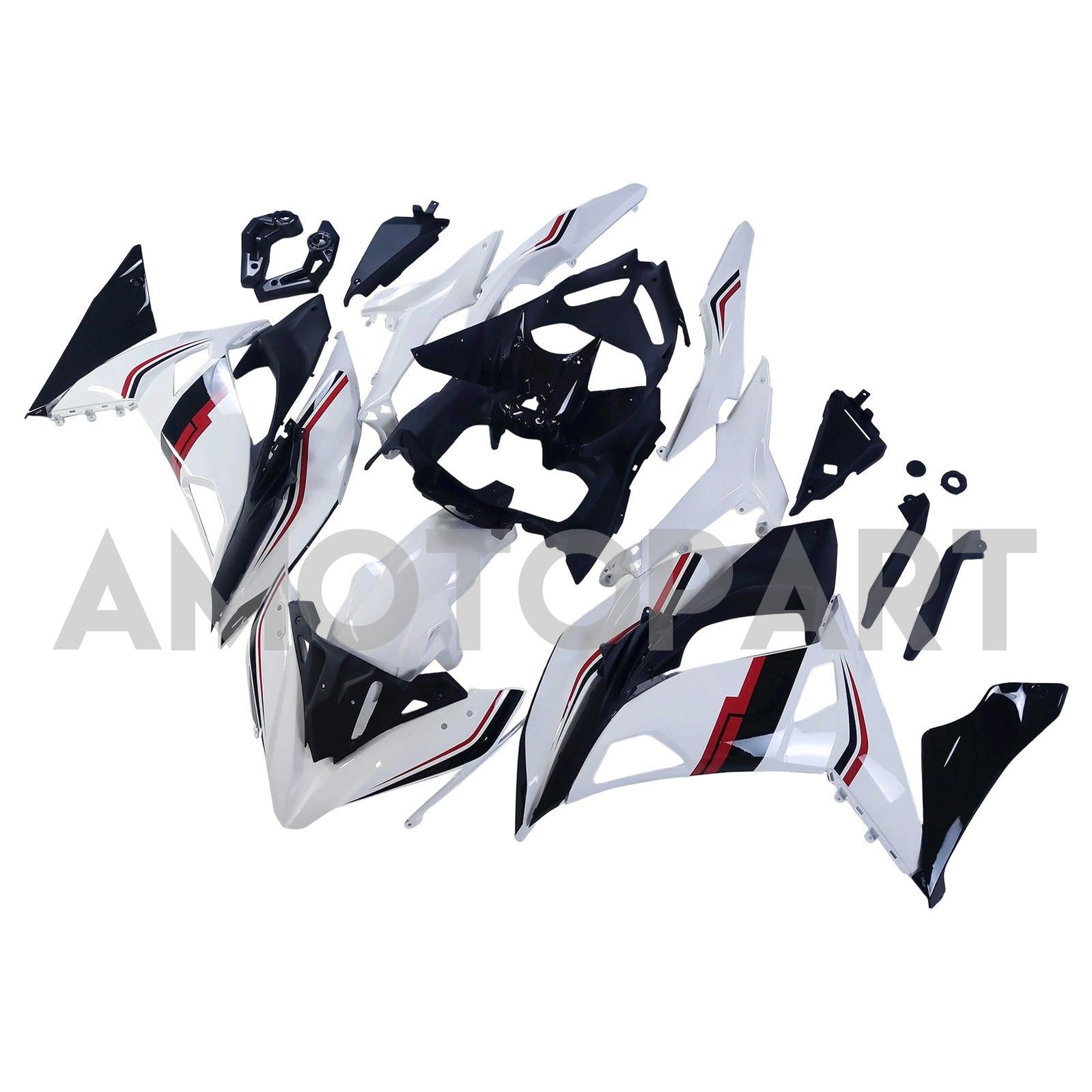 Amotopart 2017-2019 Kawasaki ER6F/Ninja650R White Black Fairing Kit